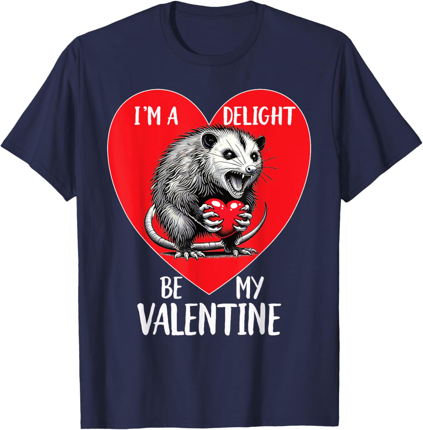 Funny Sarcastic Opossum Be My Valentine T-Shirt for Animal Lovers - 6