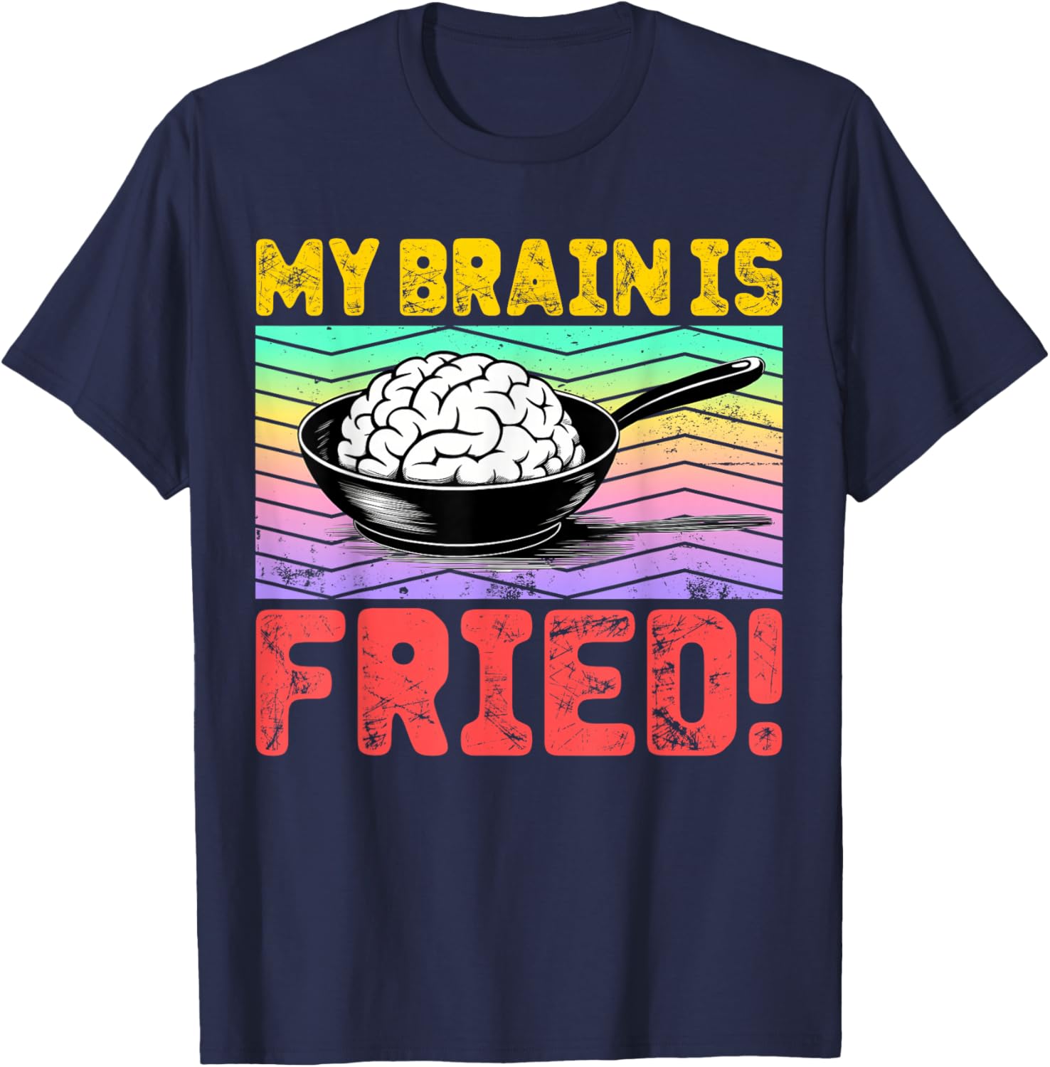 Cartoon Brain Fried Stress Relief T-Shirt for Fun and Relaxation - 20