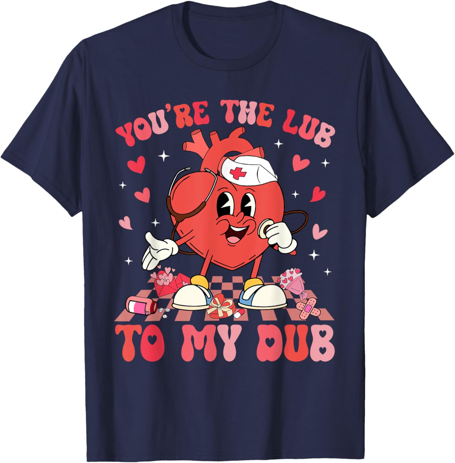 Valentine Retro You're The Lub To My Dub CVICU Nurse T-Shirt Gift - 5