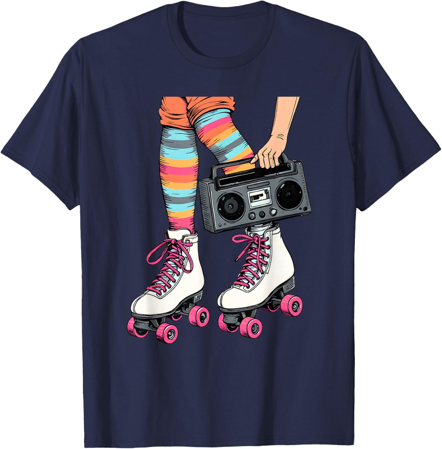 Retro Rollerskates Boombox T-Shirt for Fun 80's 90's Girls Vibes - 18