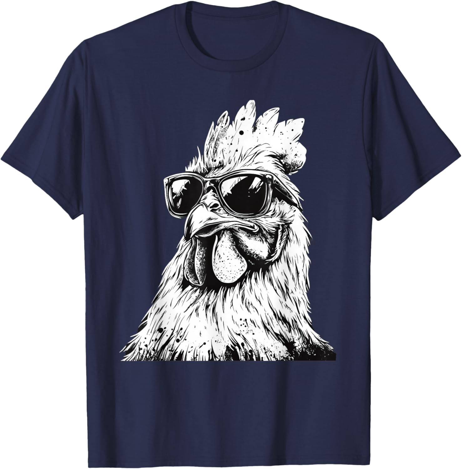 Cool Chicken in Sunglasses Art T-Shirt for Fun and Fashion Lovers - 16