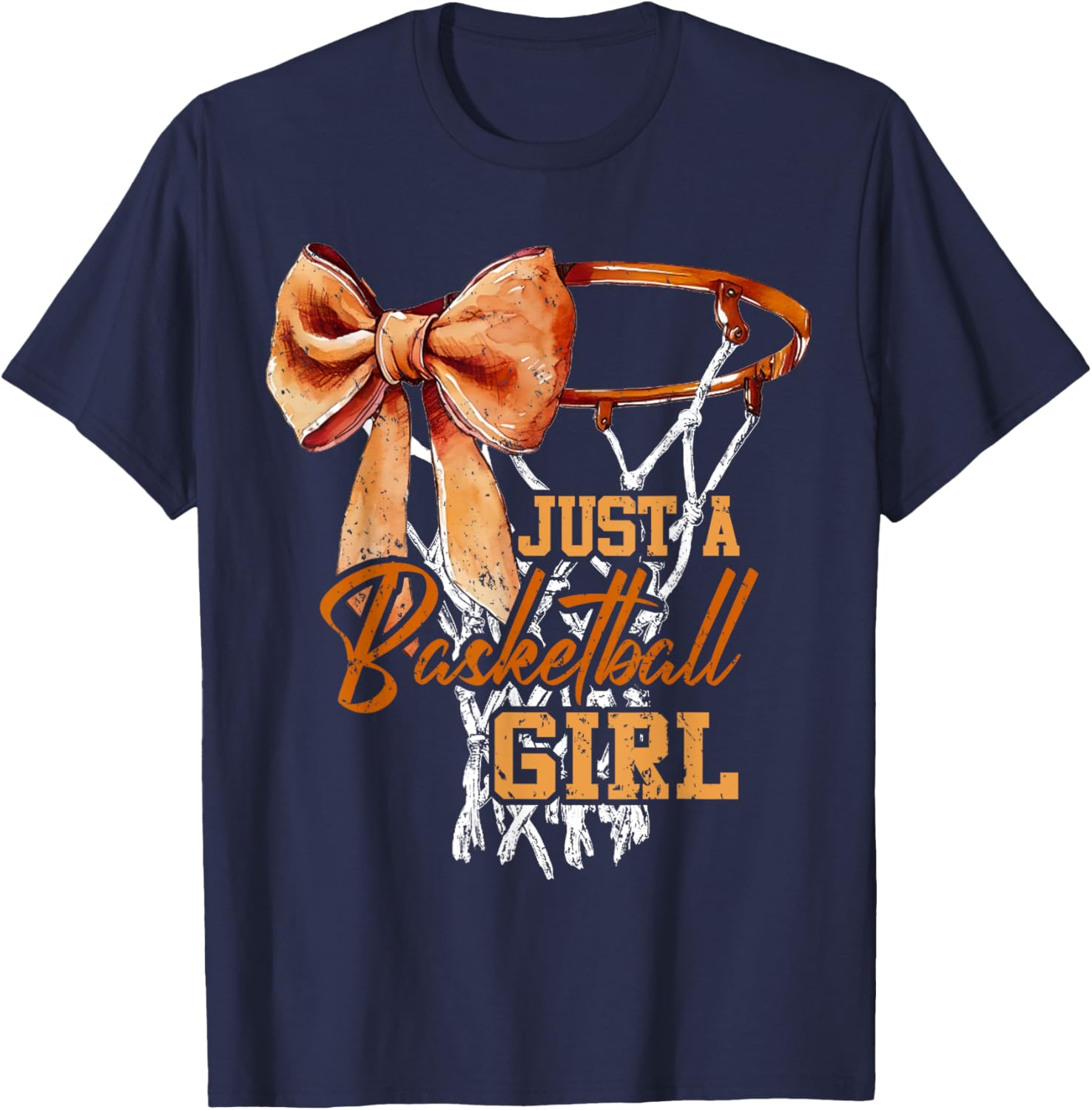 Just A Basketball Girl Cute Bow T-Shirt for Trendy Young Athletes - 16