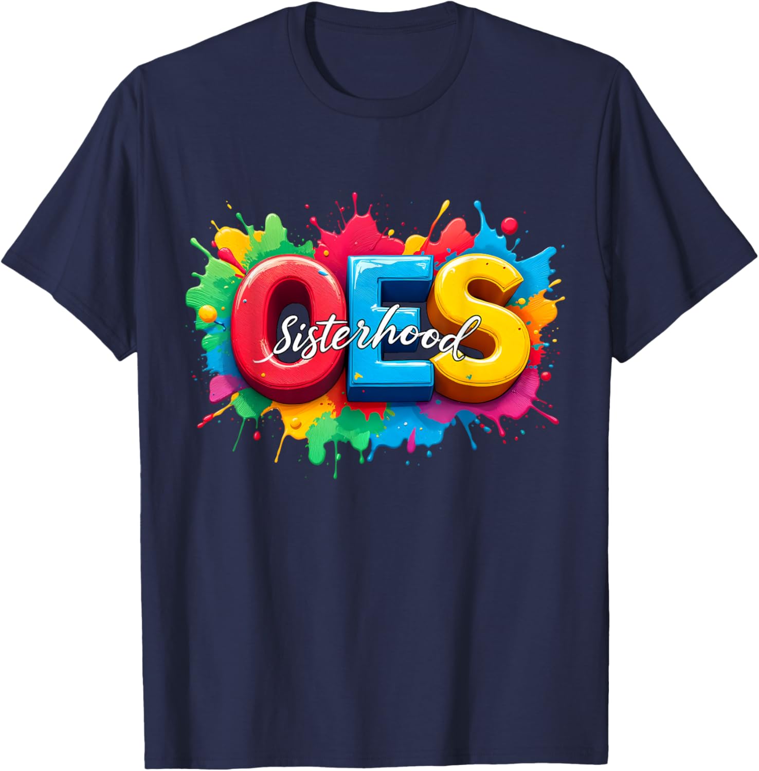 Colorful OES Sisterhood Watercolor T-Shirt for Eastern Star Fans - 2