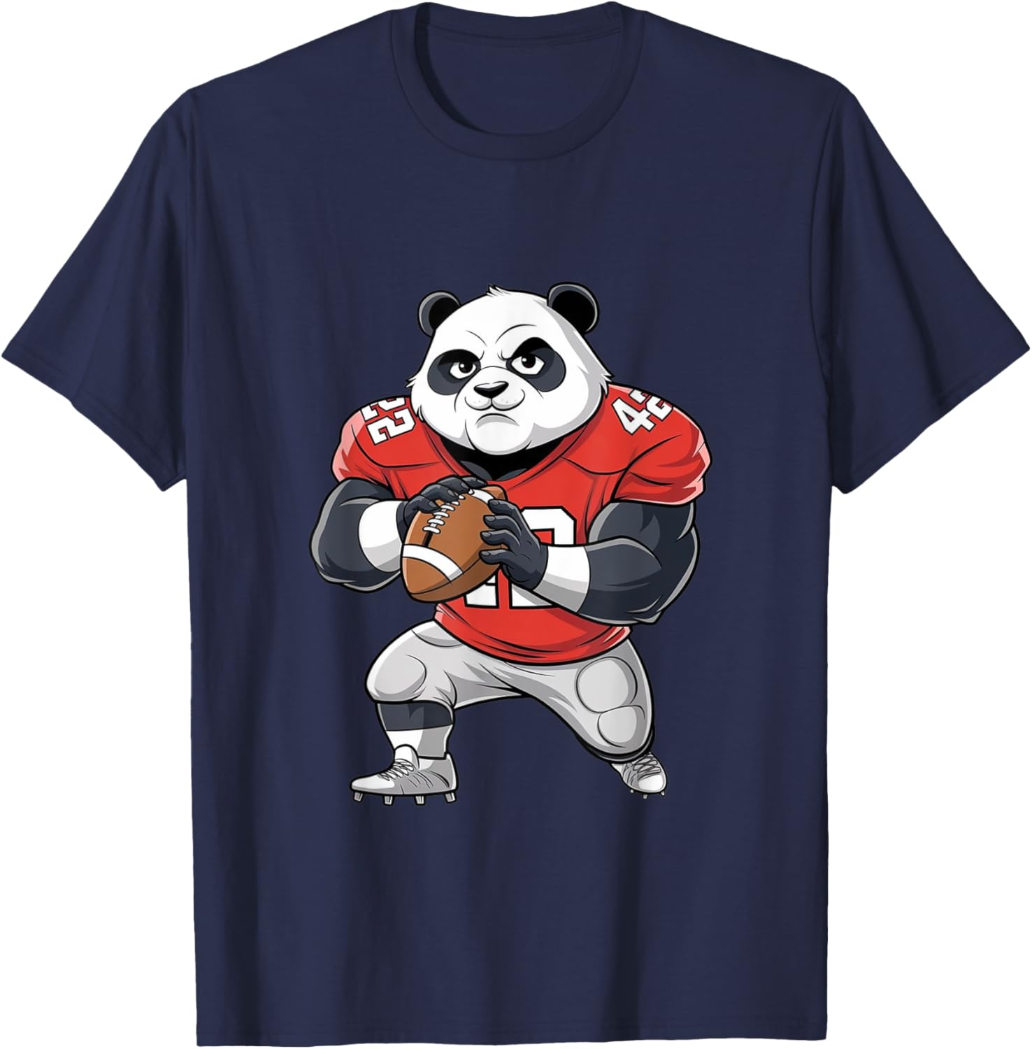 Cute Panda Plays Football T-Shirt for Kids and Sports Fans - 1