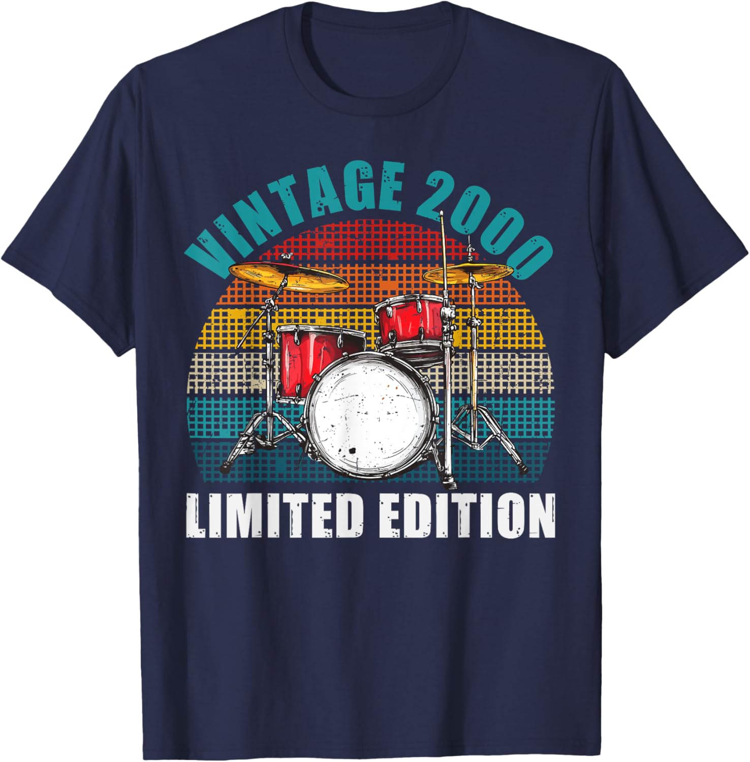 Vintage 2000 Drummer 25th Birthday T-Shirt for Percussionists - 1