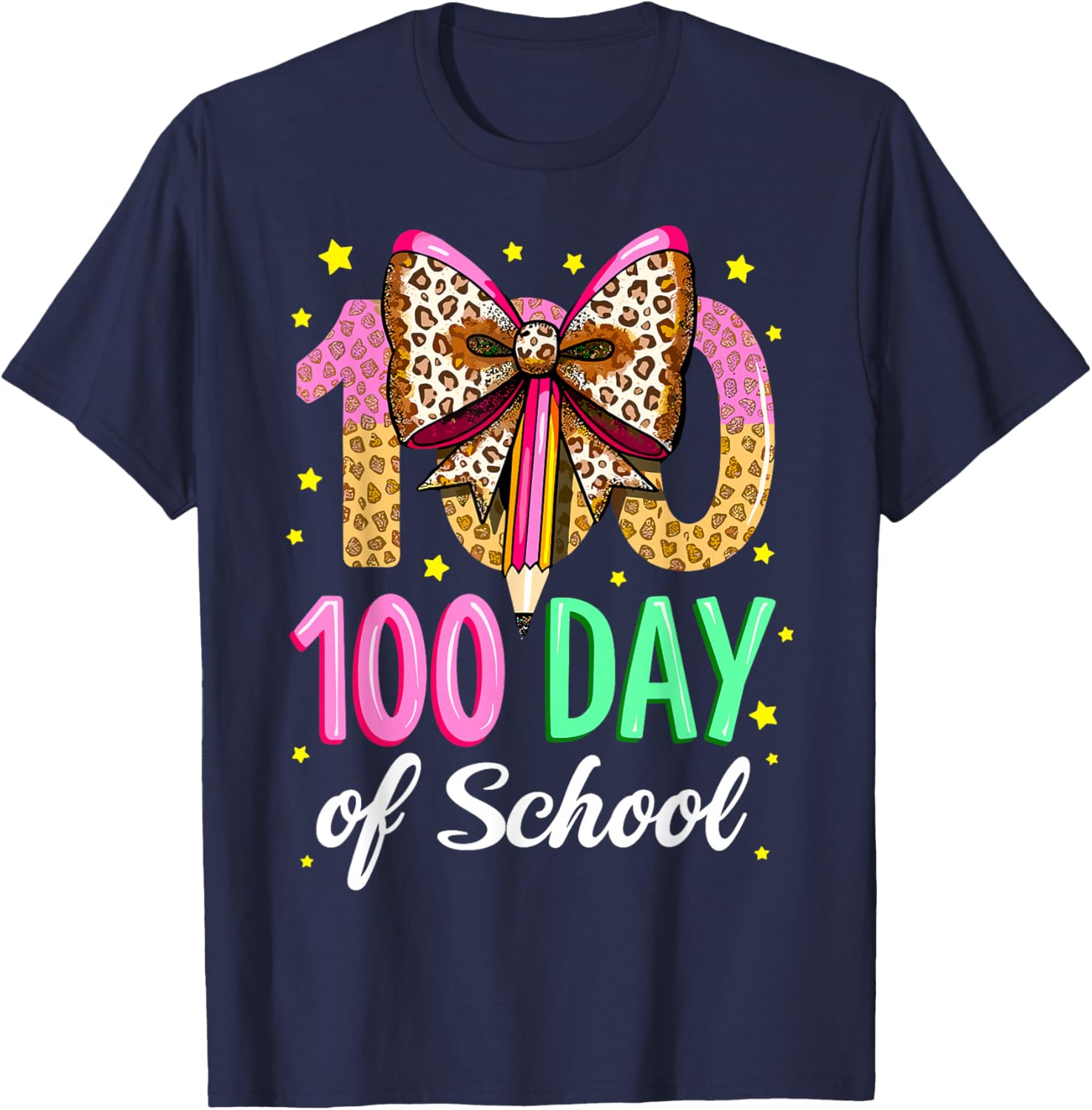 100 Days of School Coquette Bow T-Shirt for Girls Celebrating 100th Day - 1