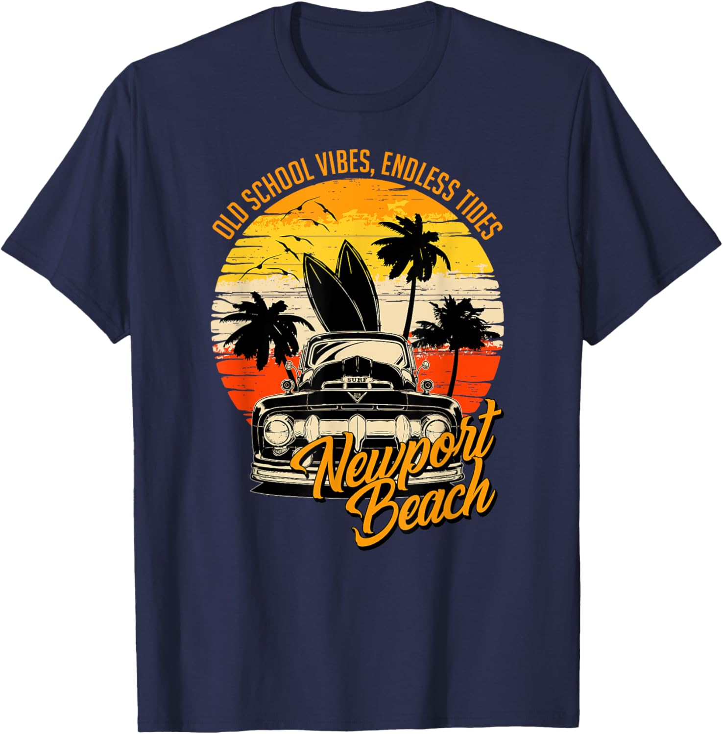 Vintage Newport Beach Old School Vibes T-Shirt for Endless Summer Style - 2