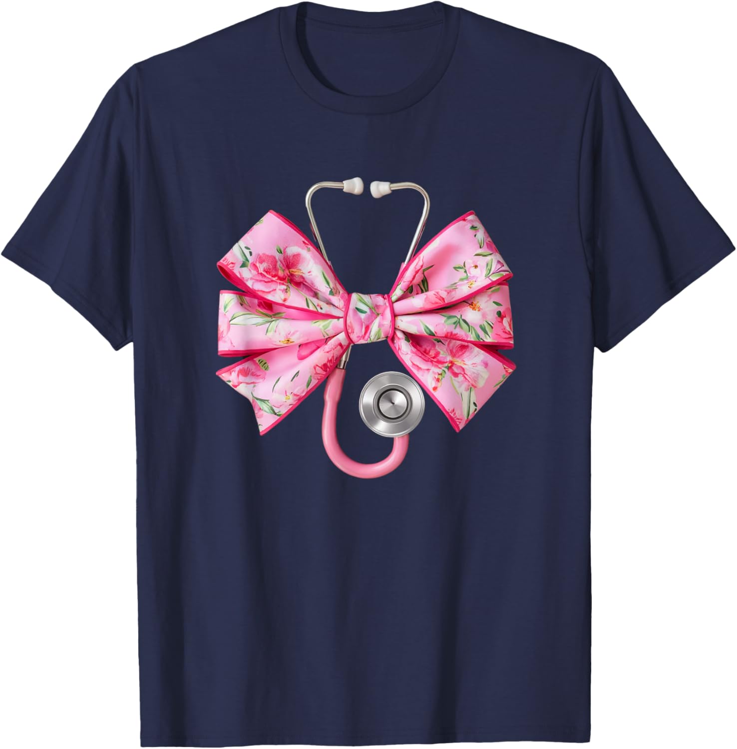 Pink Coquette Nurse Stethoscope Bow T-Shirt for Nurse Appreciation Gift - 13