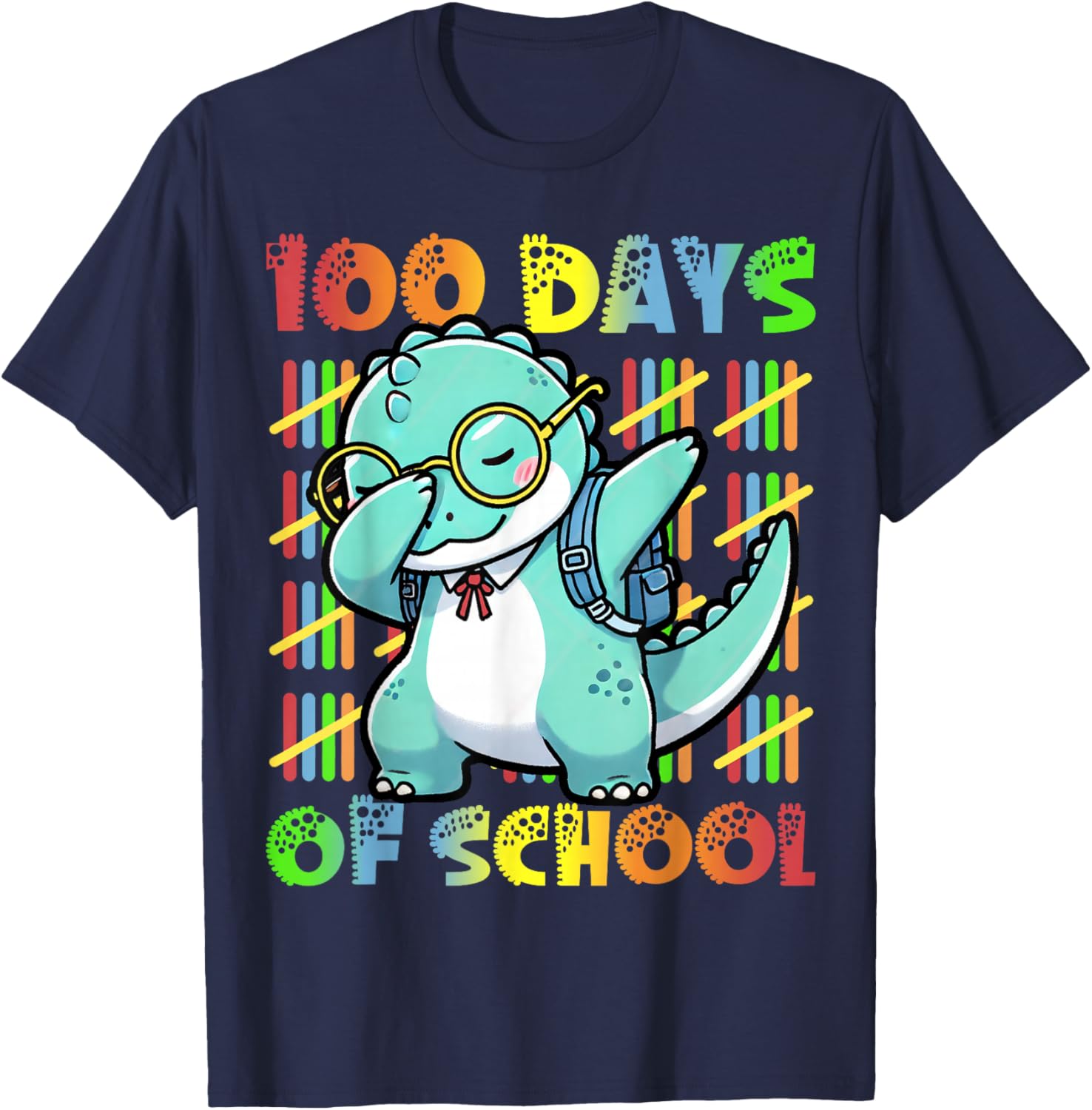 Dabbing Dinosaur 100 Days of School Kids T-Shirt for Fun Celebrations - 13