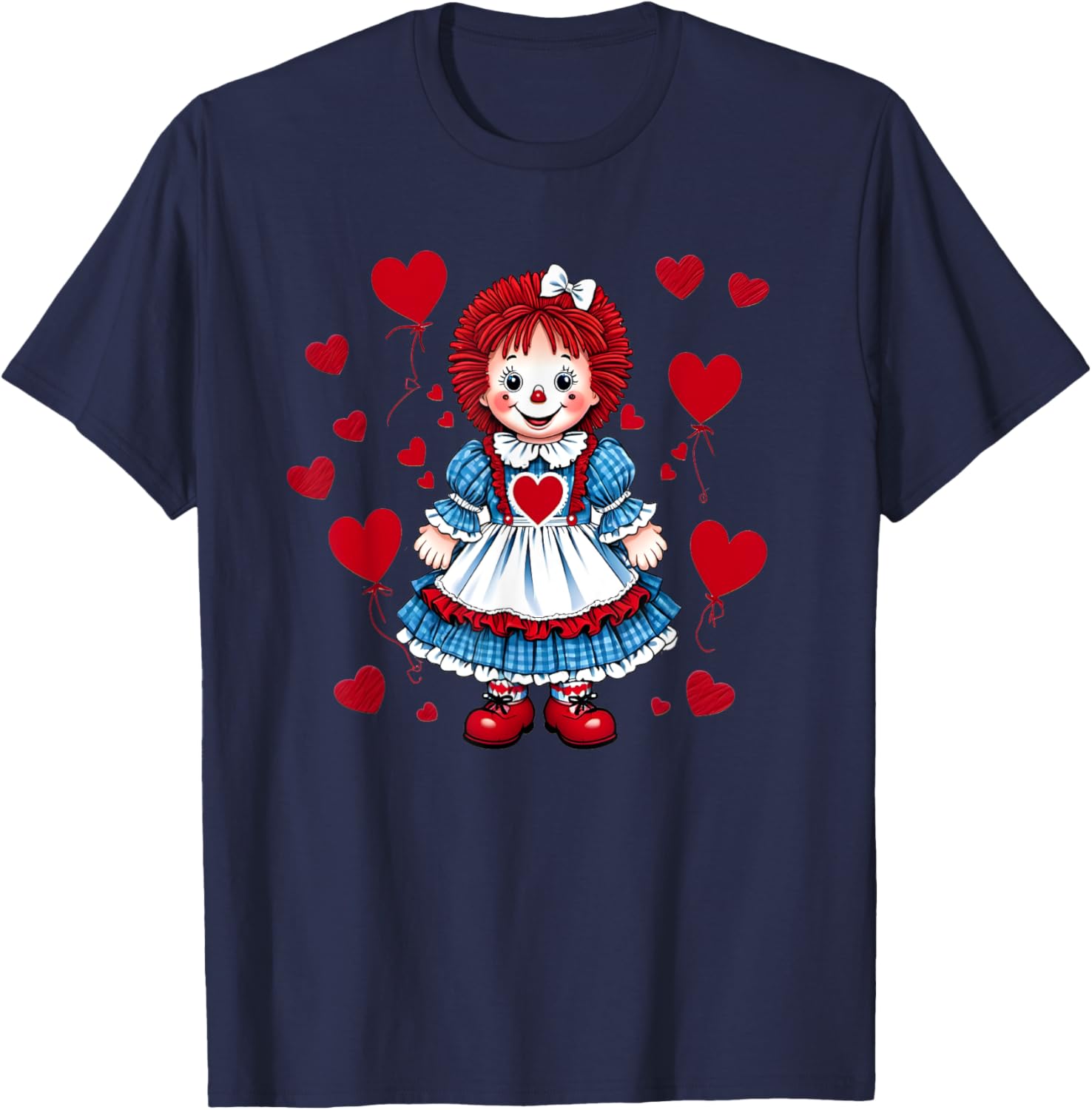 Raggedy Ann Valentine's Day Heart T-Shirt for Sweethearts and Friends - 19