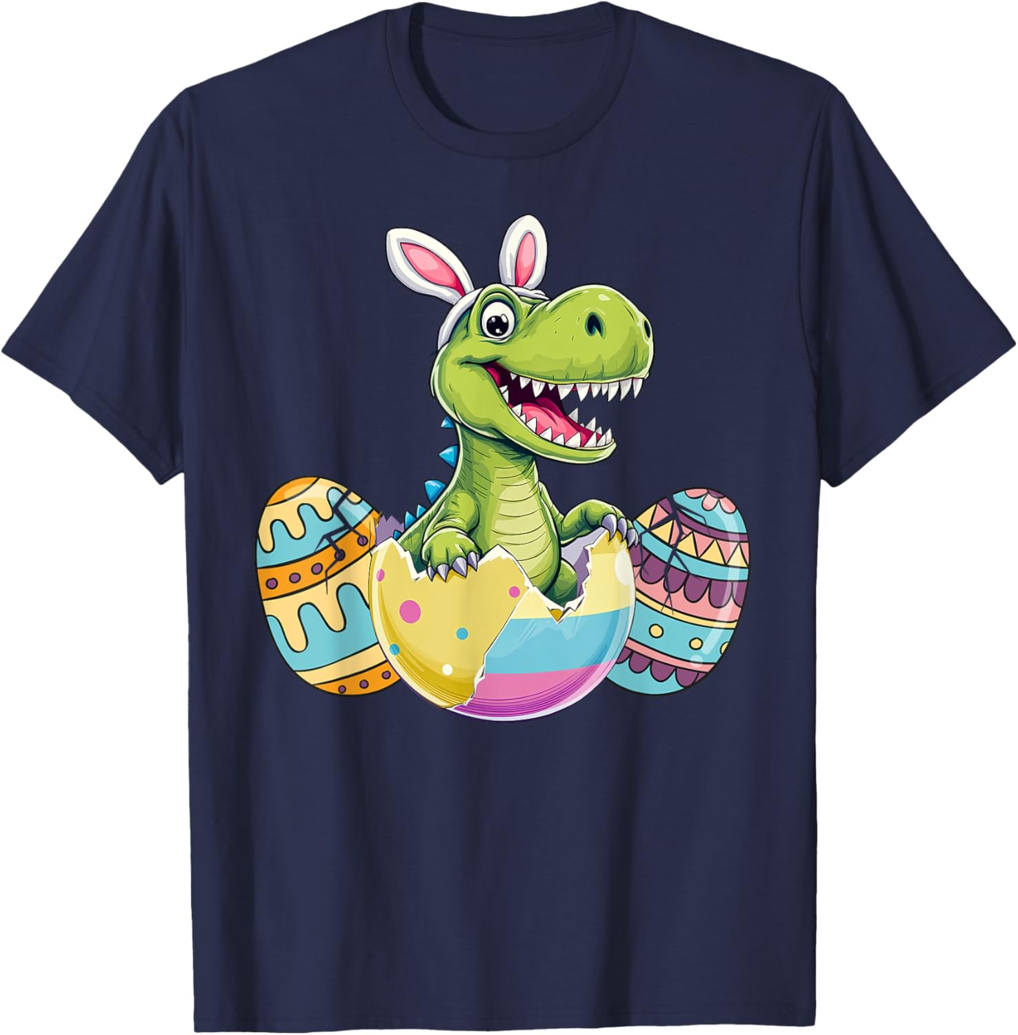 Happy Easter Dinosaur Bunny Ears T Rex Kids T-Shirt for Boys - 5