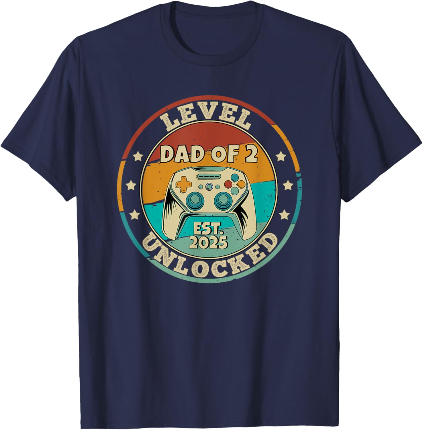 Promoted to Daddy Again 2025 T-Shirt for Proud Dads of 2 Kids - 14