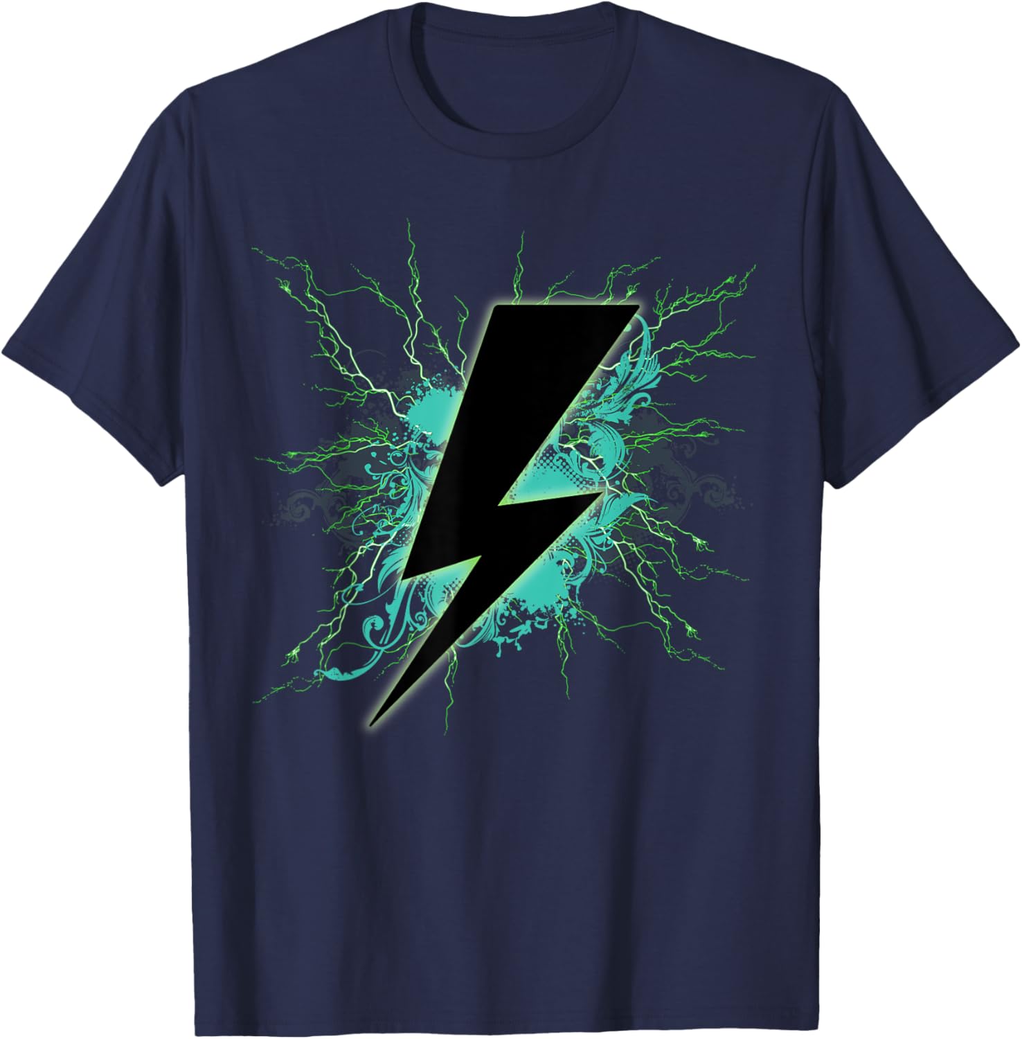 Black Lightning Bolt Green Thunderbolt T-Shirt for Bold Style Lovers - 6