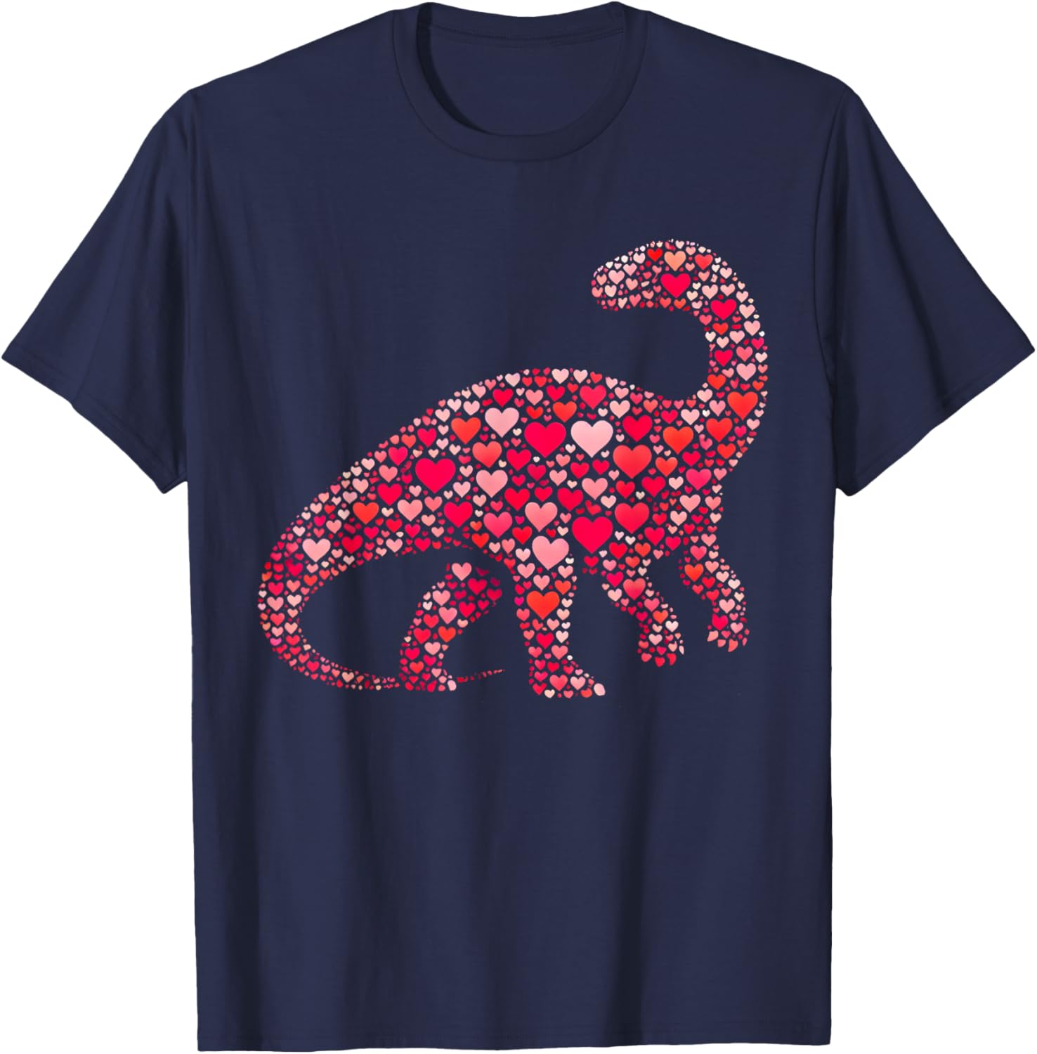 Cute Apatosaurus Dinosaur Heart T-Shirt for Valentine's Day Gifts - 5