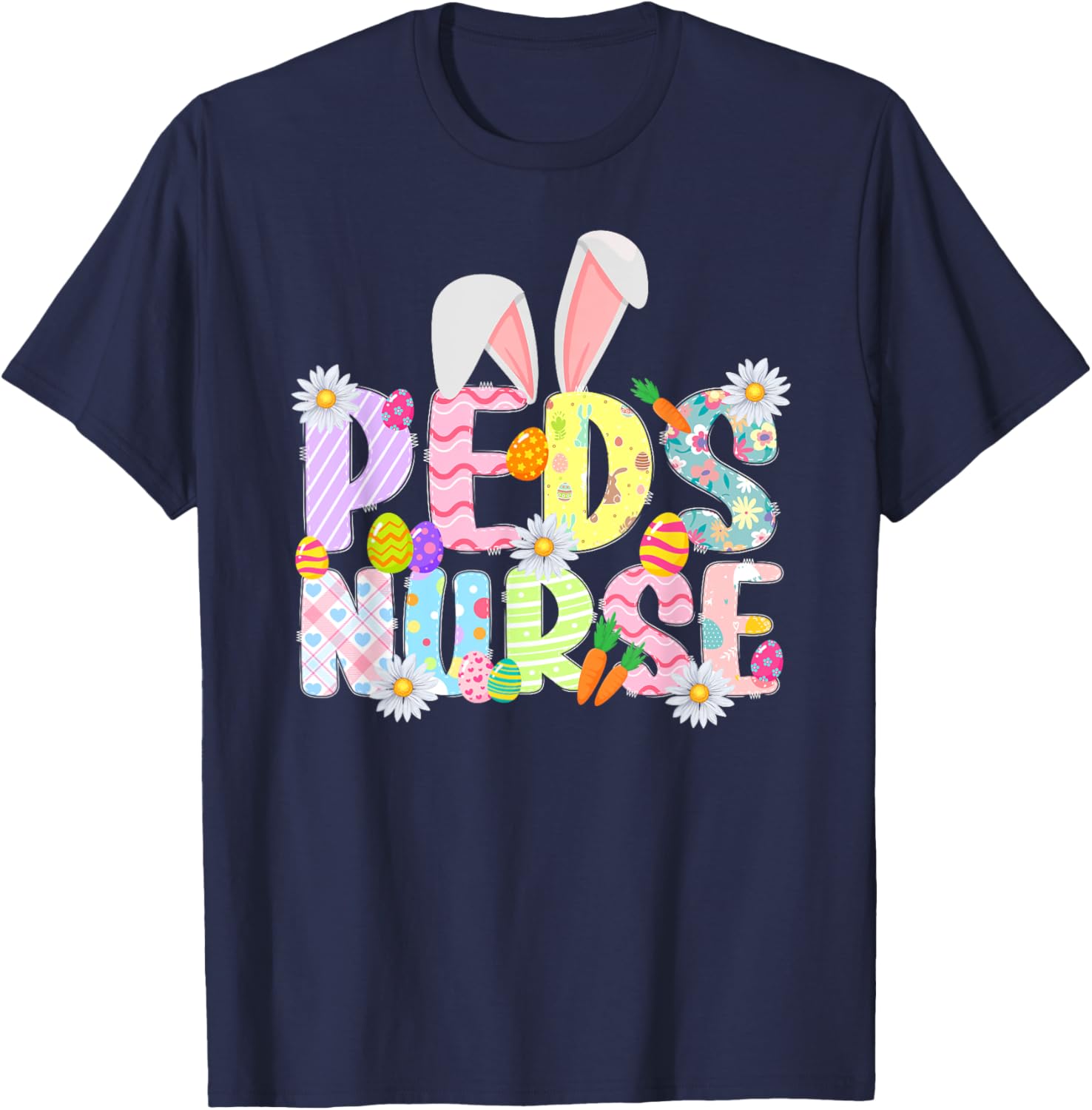 Peds Nurse Easter Bunny T-Shirt for Pediatric Nurses Fun Holiday Outfit - 6