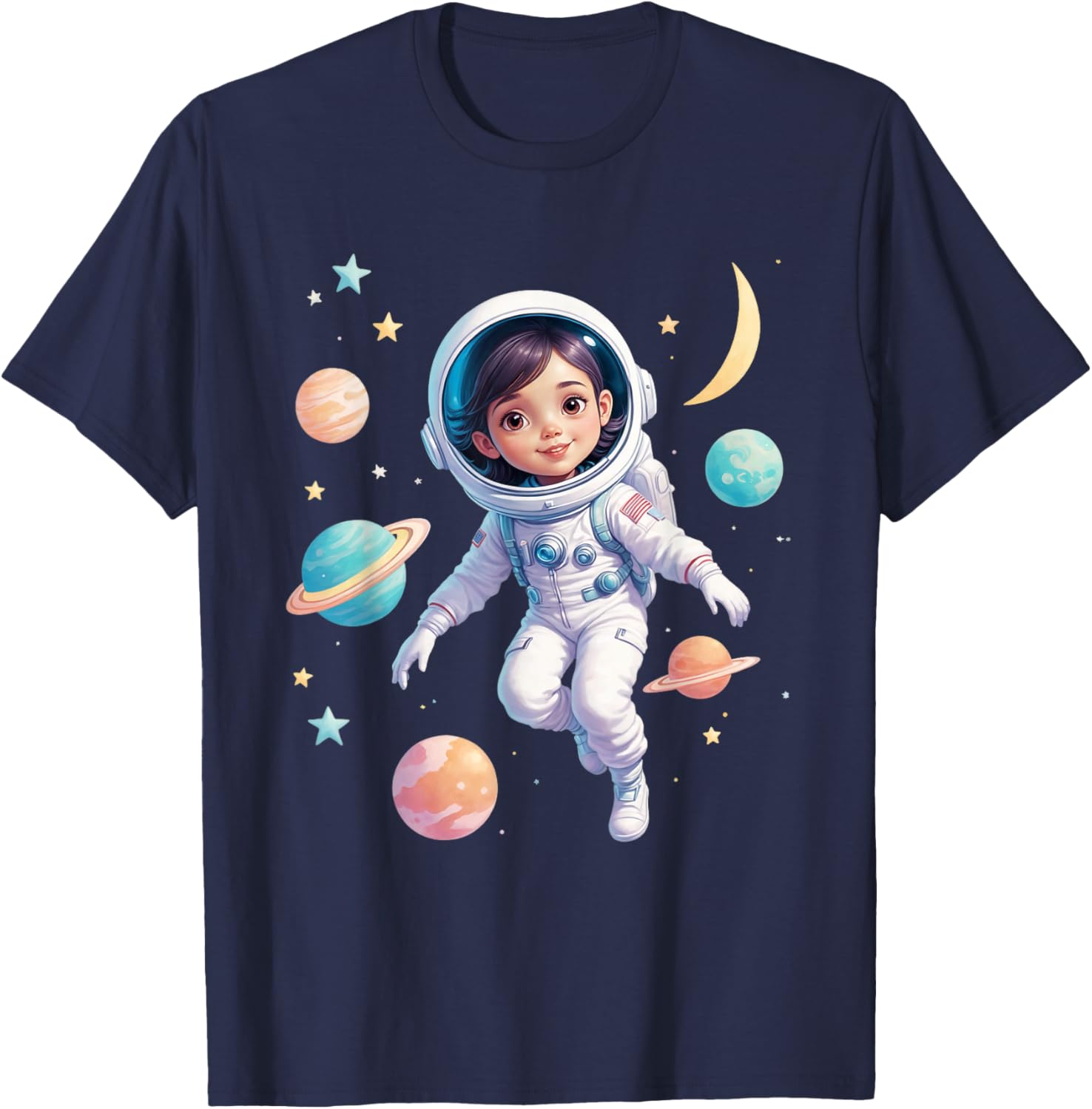 Cute Space Girl Astronaut T-Shirt for Cosmic Explorer Fans - 12