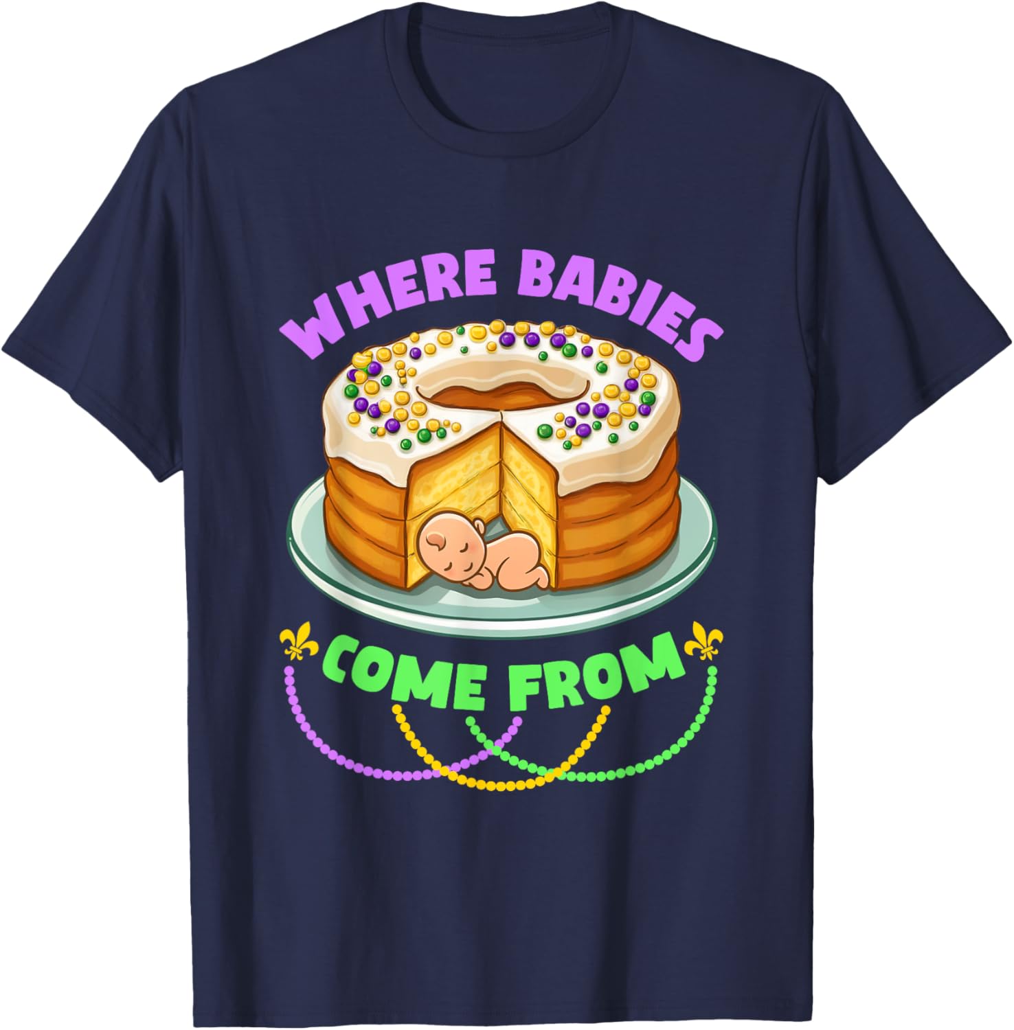 Mardi Gras King Cake T-Shirt Perfect for Celebrating with Style - 9