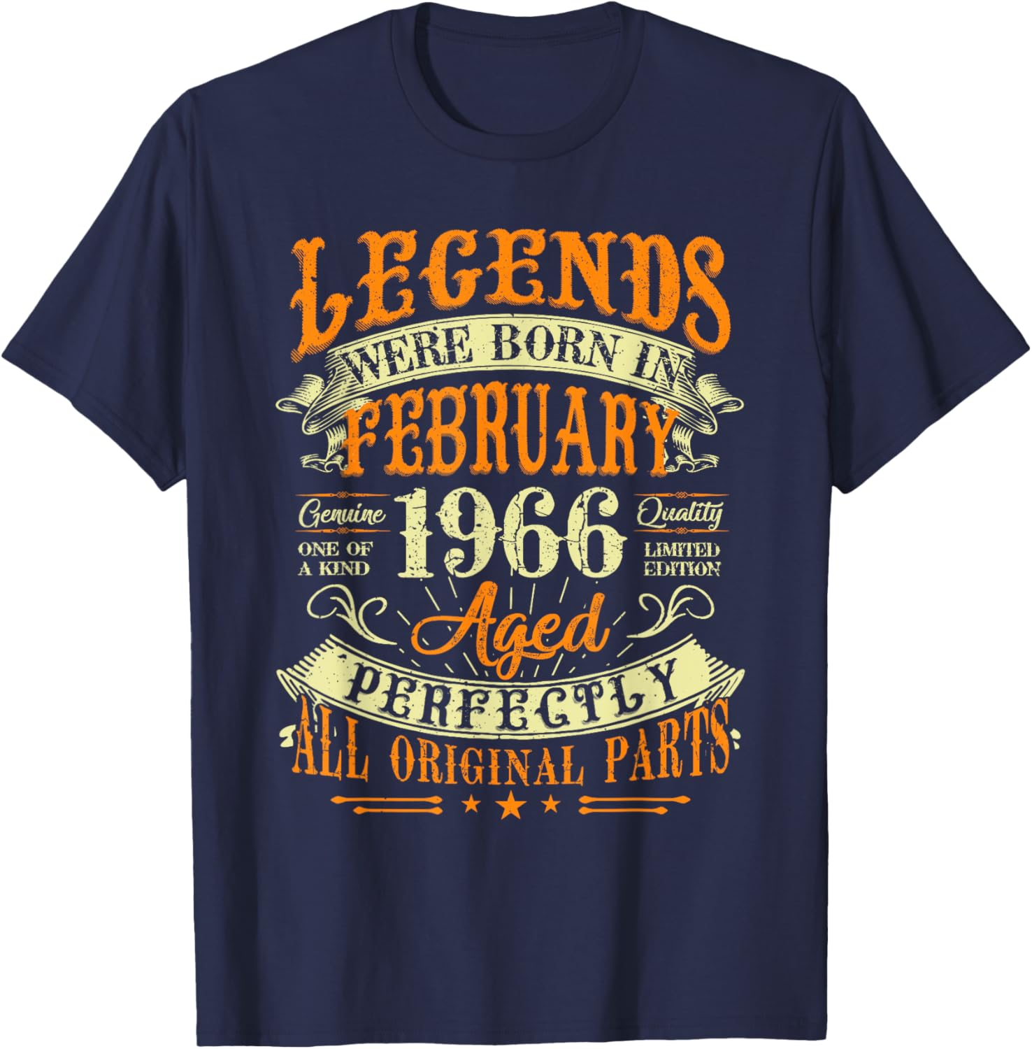 59th Birthday Gift T-Shirt for Legends Born February 1966 Stylish Design - 7