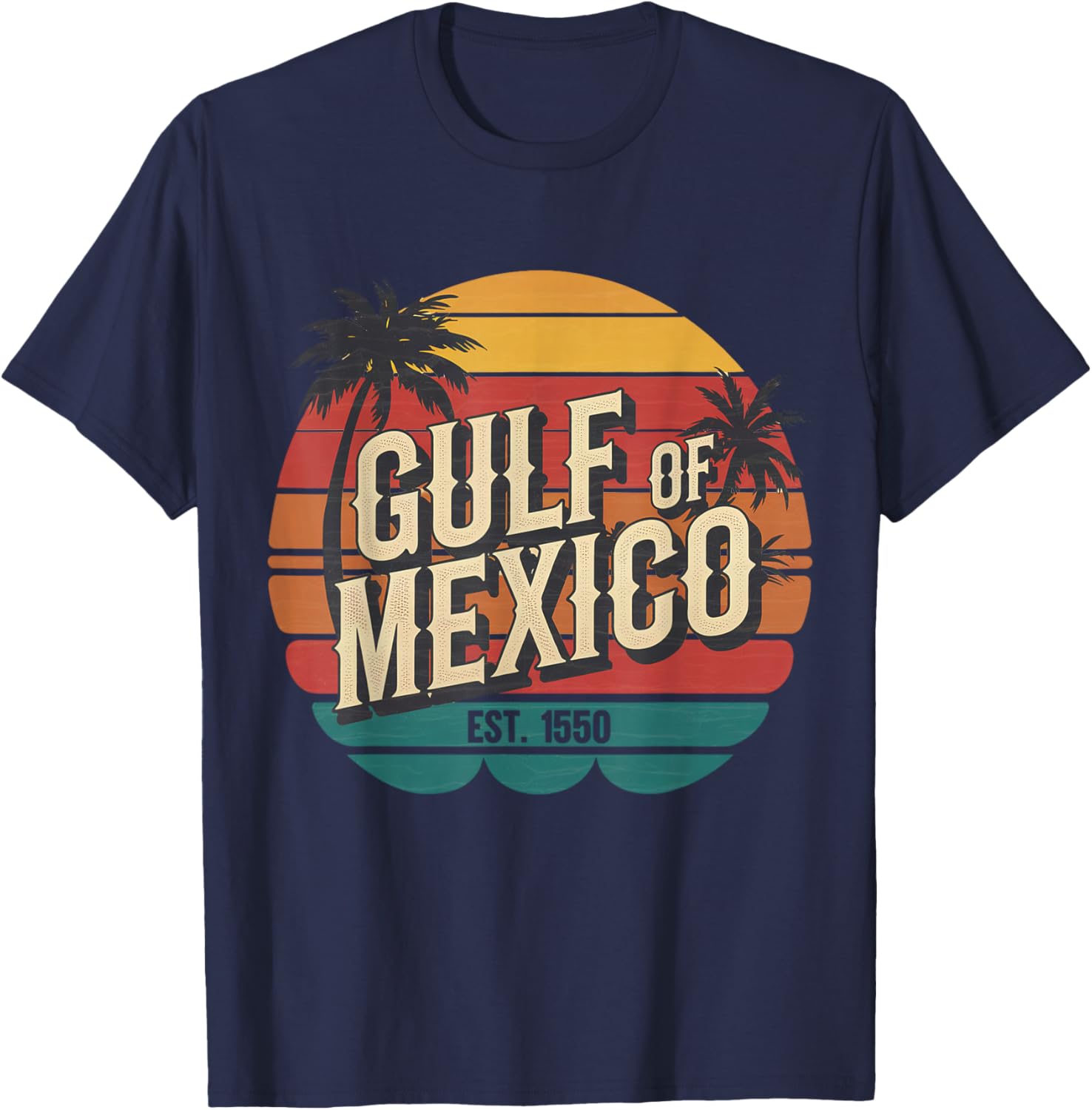 Vintage Gulf of Mexico EST 1550 Retro T-Shirt for Beach Lovers - 9