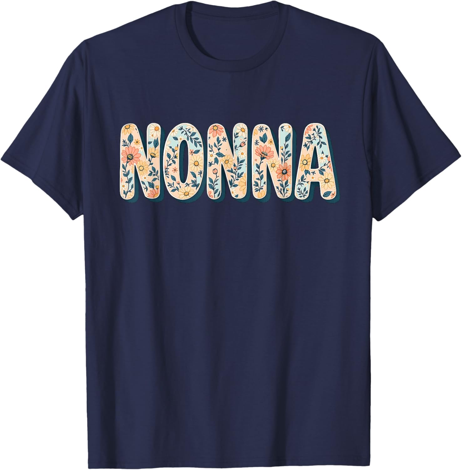 Wildflowers Nonna Floral Mother's Day T-Shirt for Stylish Grandmas - 19