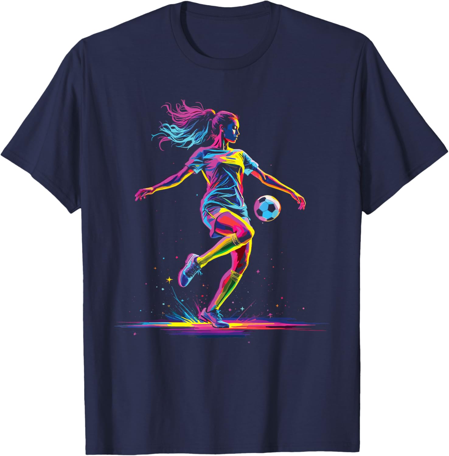 Stylish Soccer Graphic T-Shirt for Girls and Women - Fun Athletic Wear - 9
