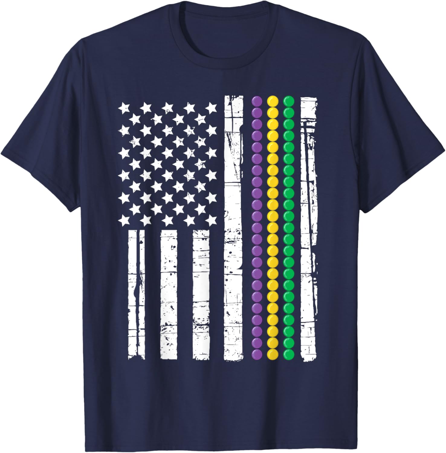 Mardi Gras USA Flag T-Shirt for Festive Celebrations and Events - 11