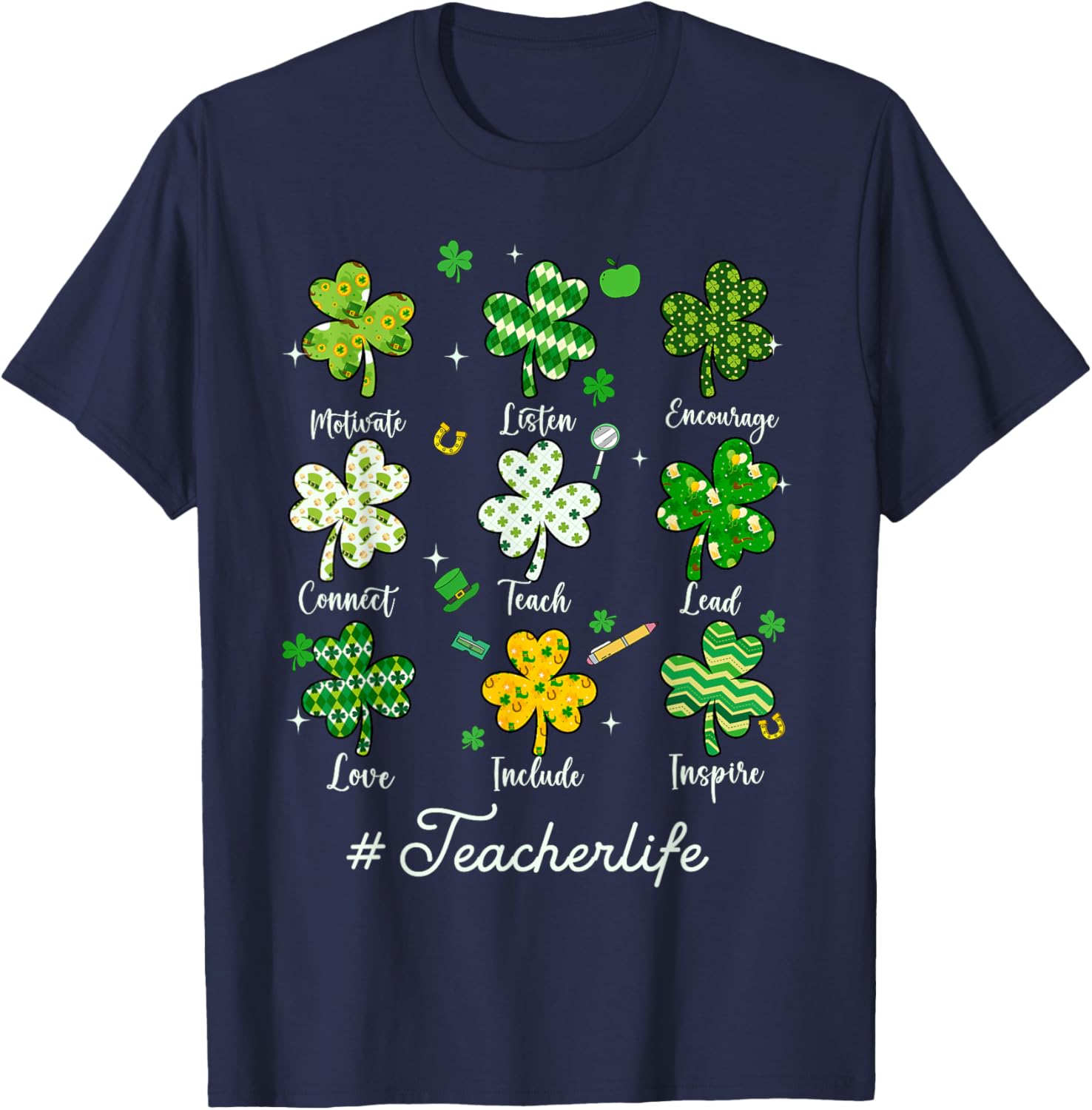Teacher Life Shamrock T-Shirt - Inspire Love This St. Patrick's Day - 4