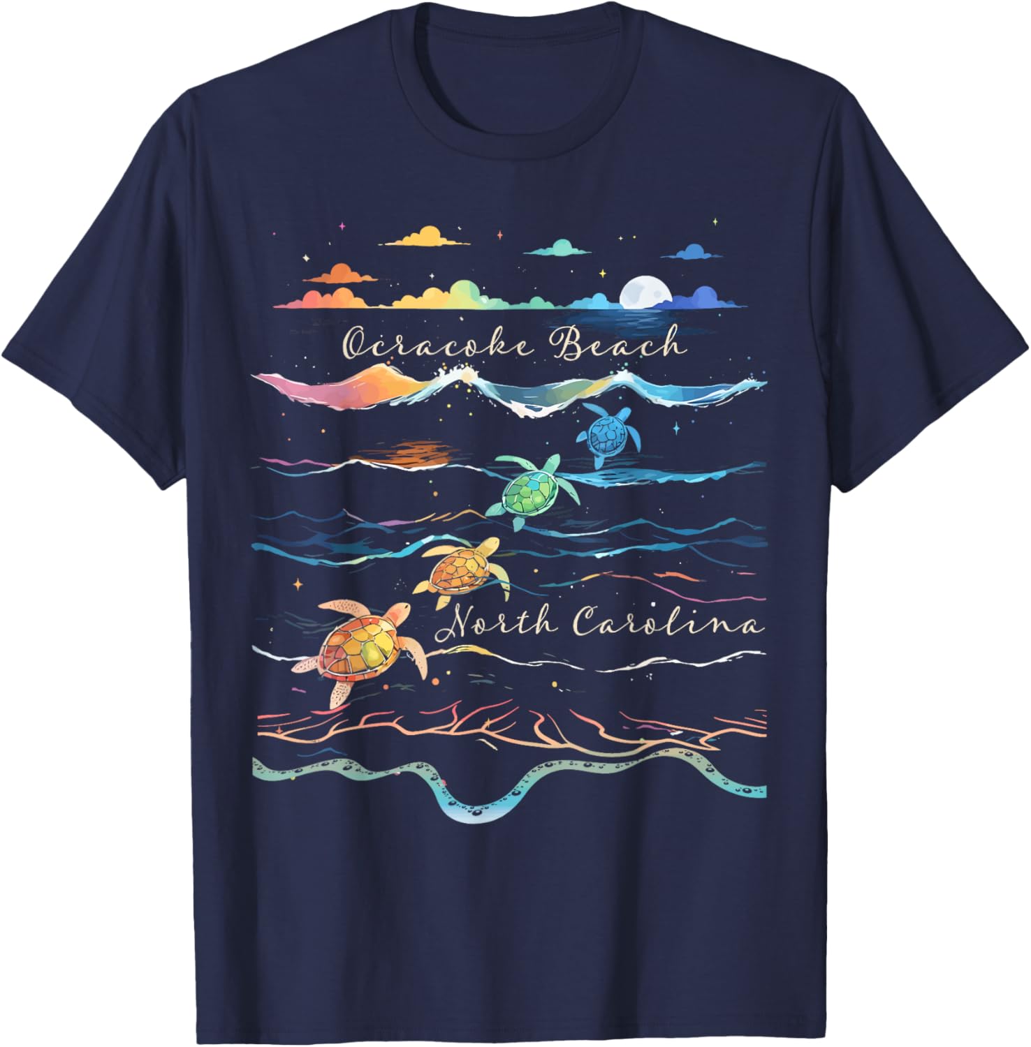 Ocracoke Beach NC Sea Turtle Lover T-Shirt for Beach Enthusiasts - 2