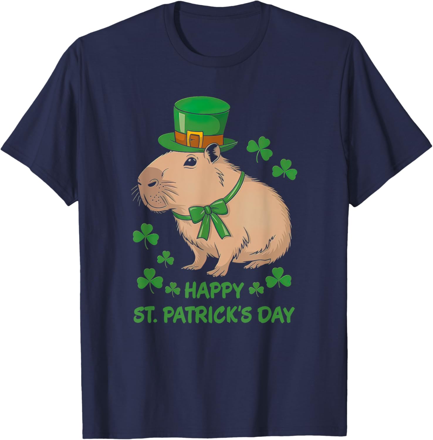 Cute Irish Capybara Leprechaun St. Patrick's Day T-Shirt for Fun Celebrations - 5