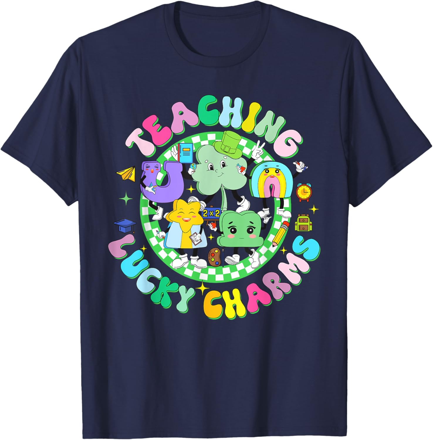 Lucky Charms St Patrick's Day Teacher T-Shirt for Classroom Fun - 26