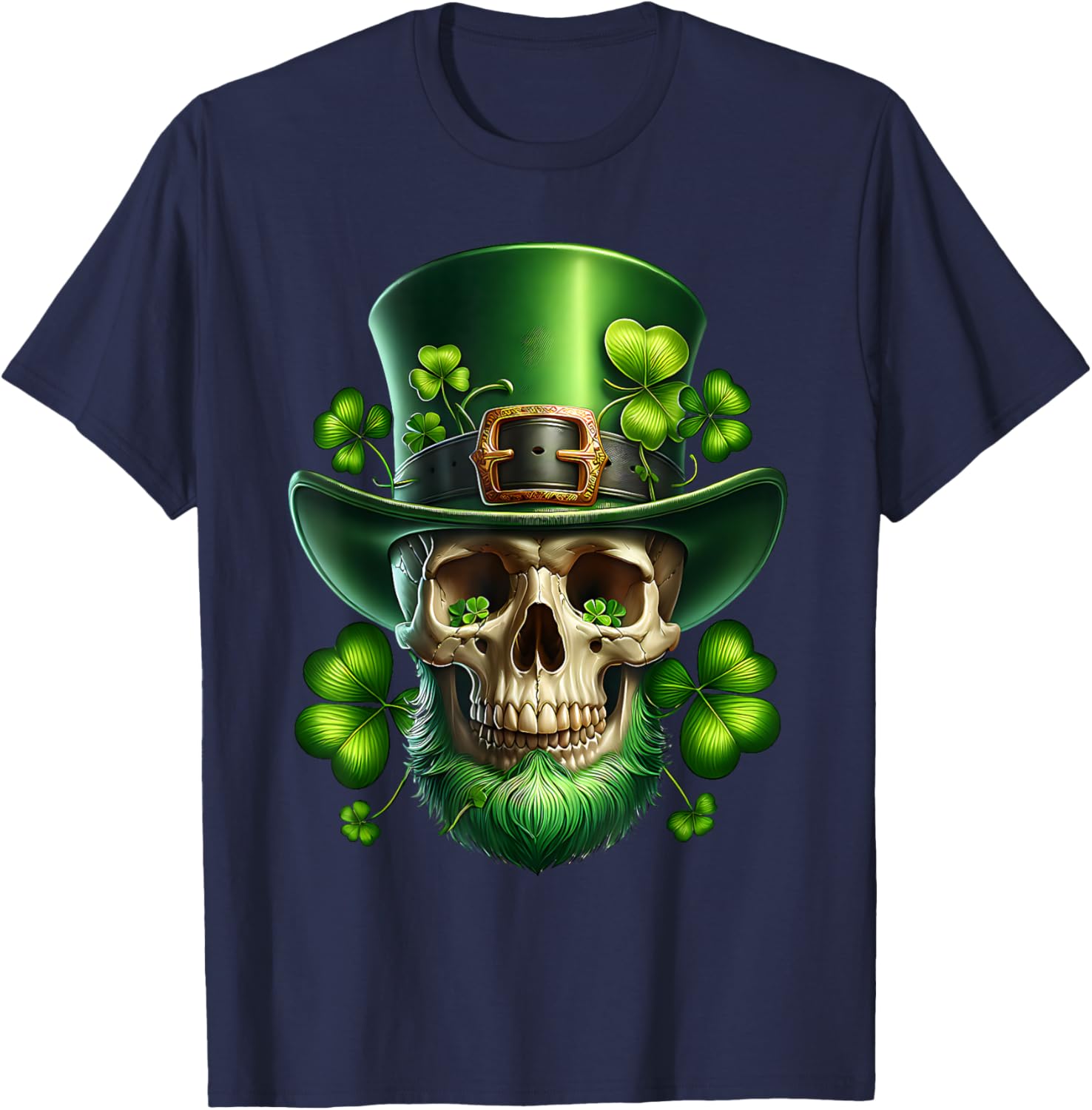 Saint Patrick's Day Sugar Skull T-Shirt for Festive Celebrations - 2