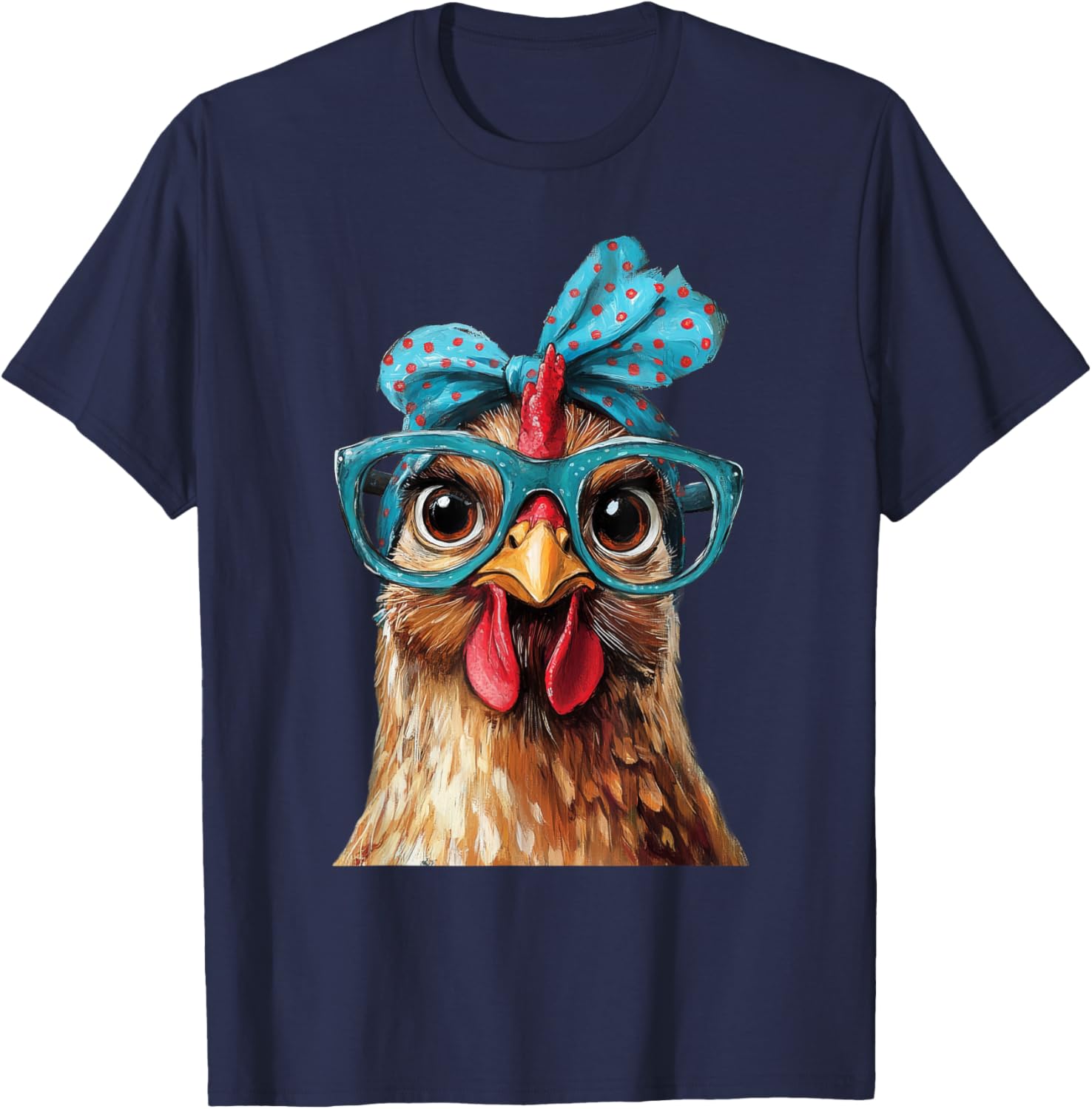 Cool Chicken in Bandana and Glasses Graphic T-Shirt for Fun Style - 8