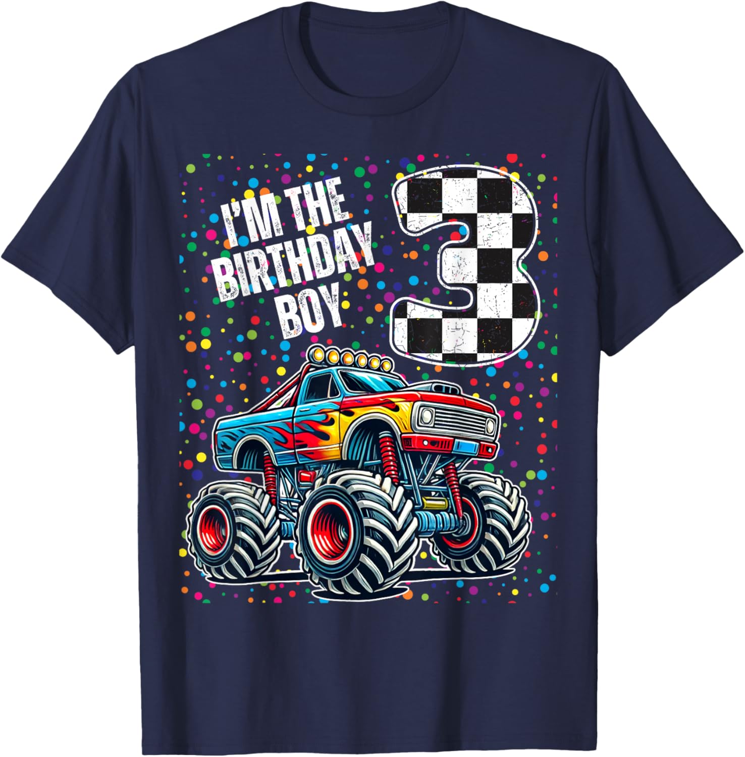 3rd Birthday Monster Truck Shirt for Boys Fun Family Celebration Tee - 10