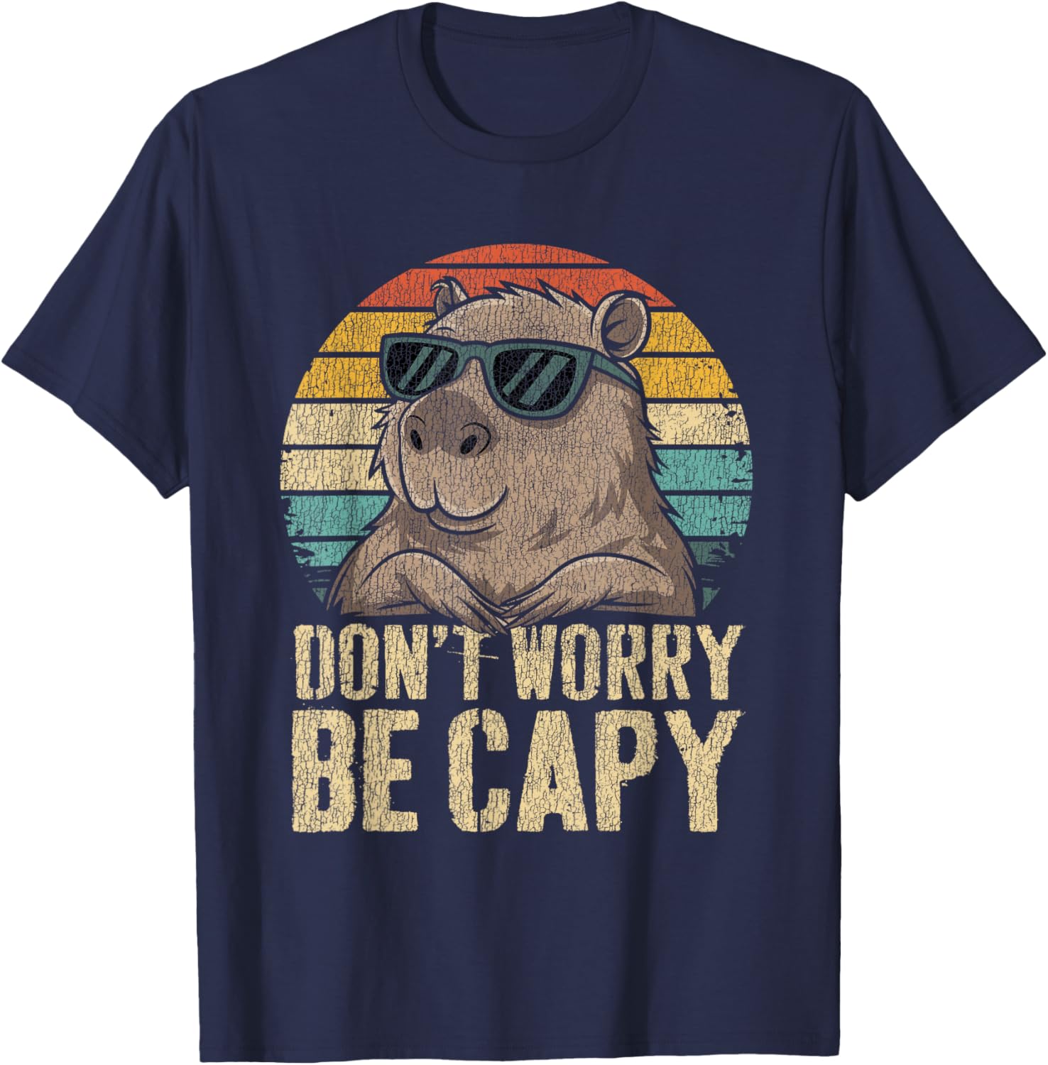 Dont Worry Be Capy Capybara Funny Retro T-Shirt for All Ages - 8