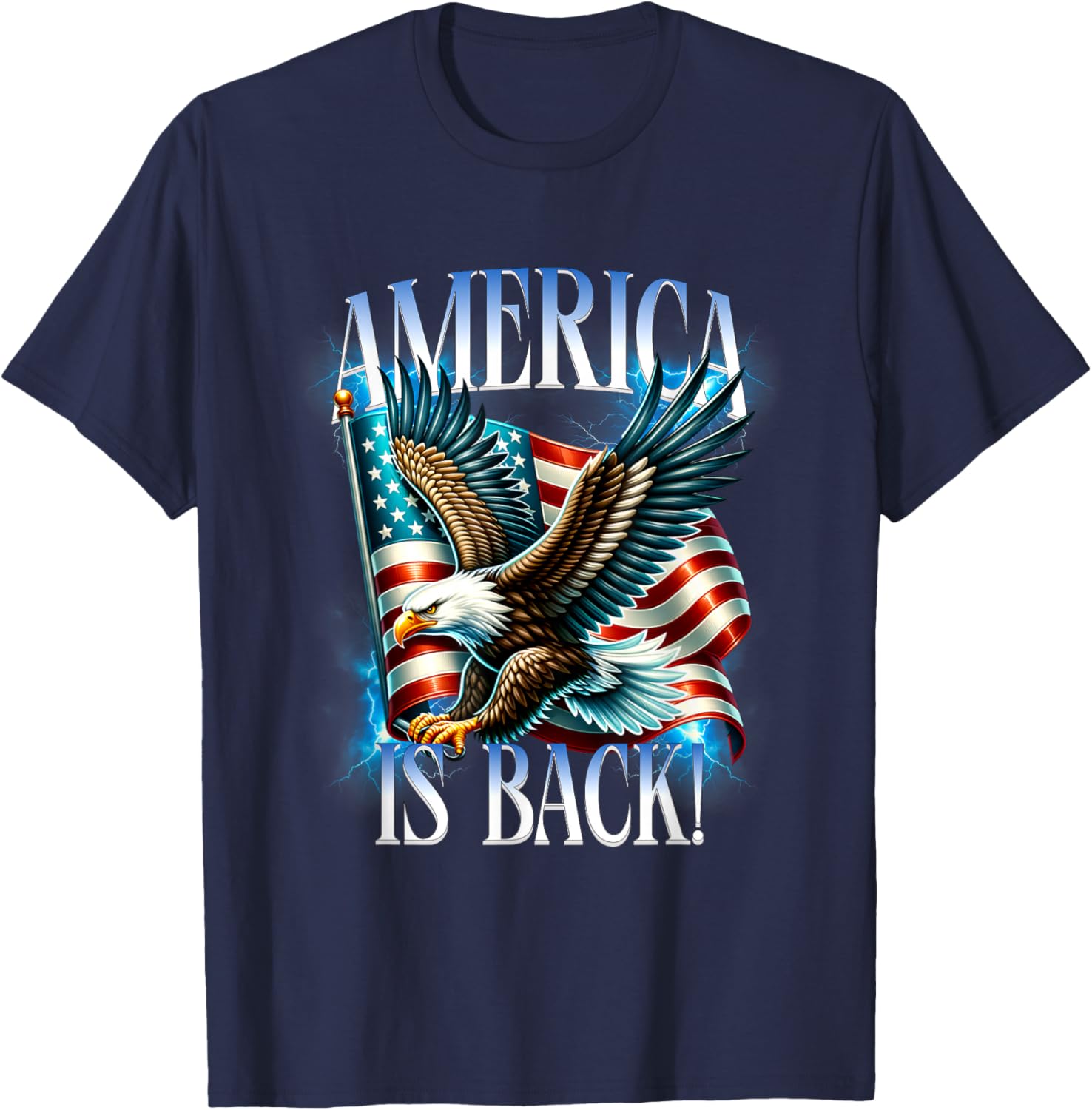Patriotic Eagle T-Shirt with American Flag USA Design - America is Back! - 3