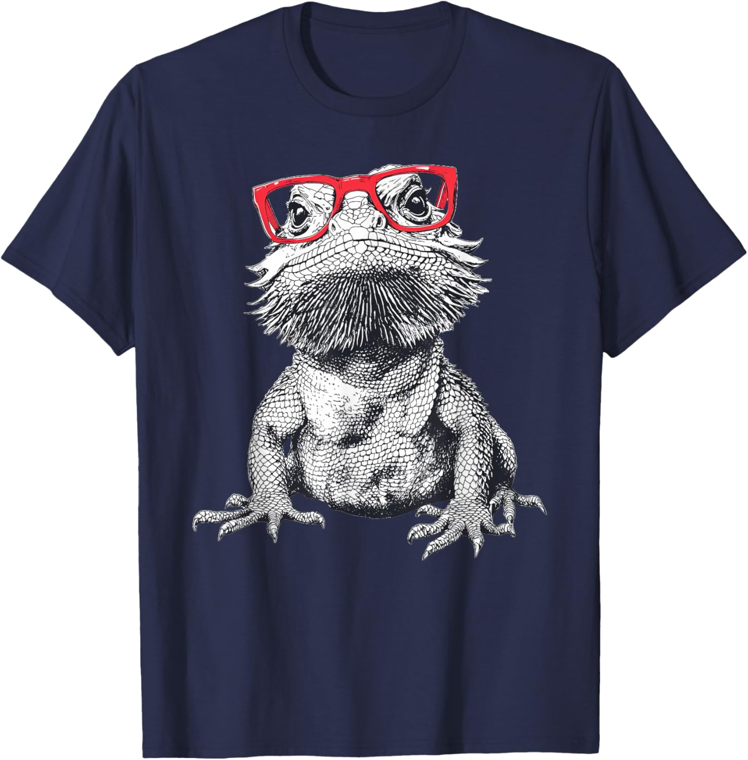 Cool Bearded Dragon Nerdy Glasses T-Shirt for Fun Animal Lovers - 17
