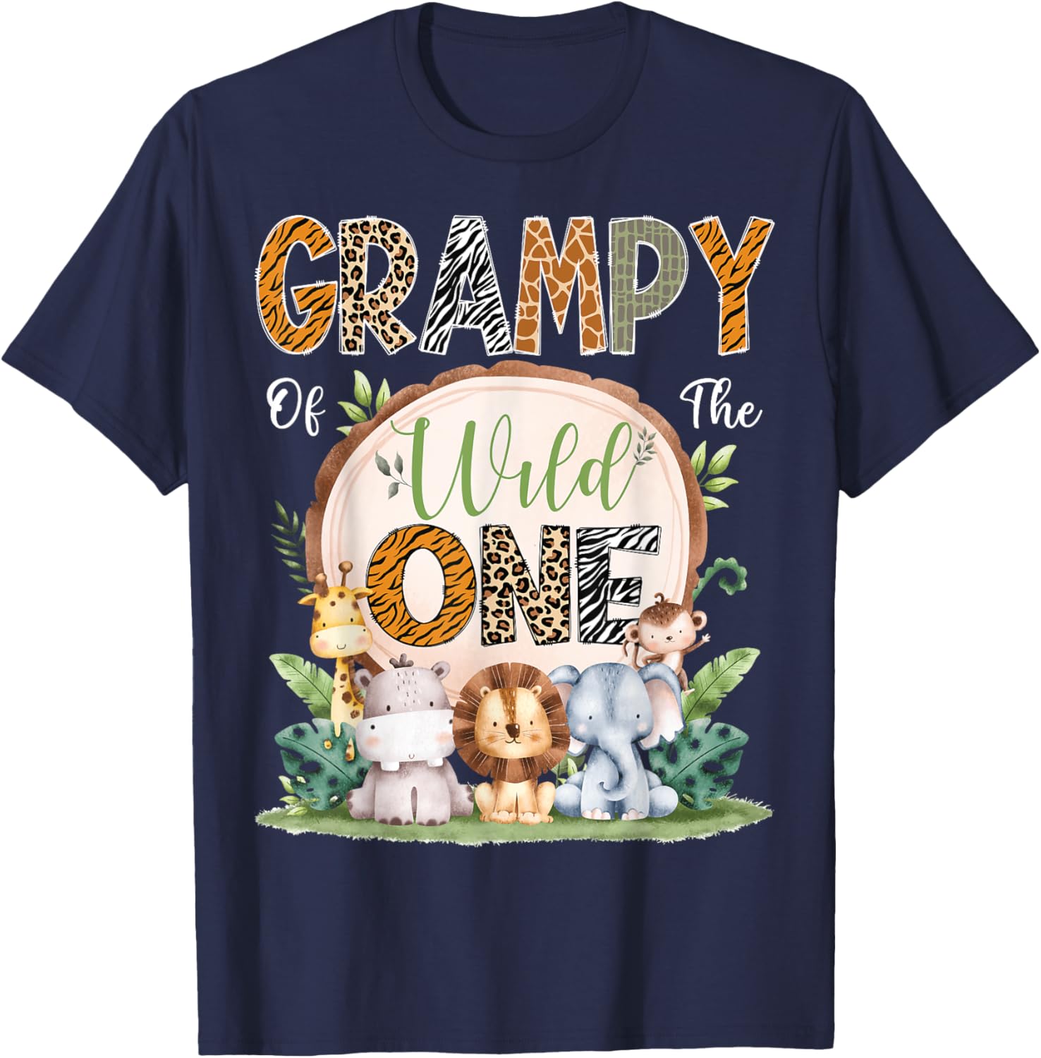 Grampy of the Wild One 1st Birthday Safari Jungle T-Shirt for Kids - 2