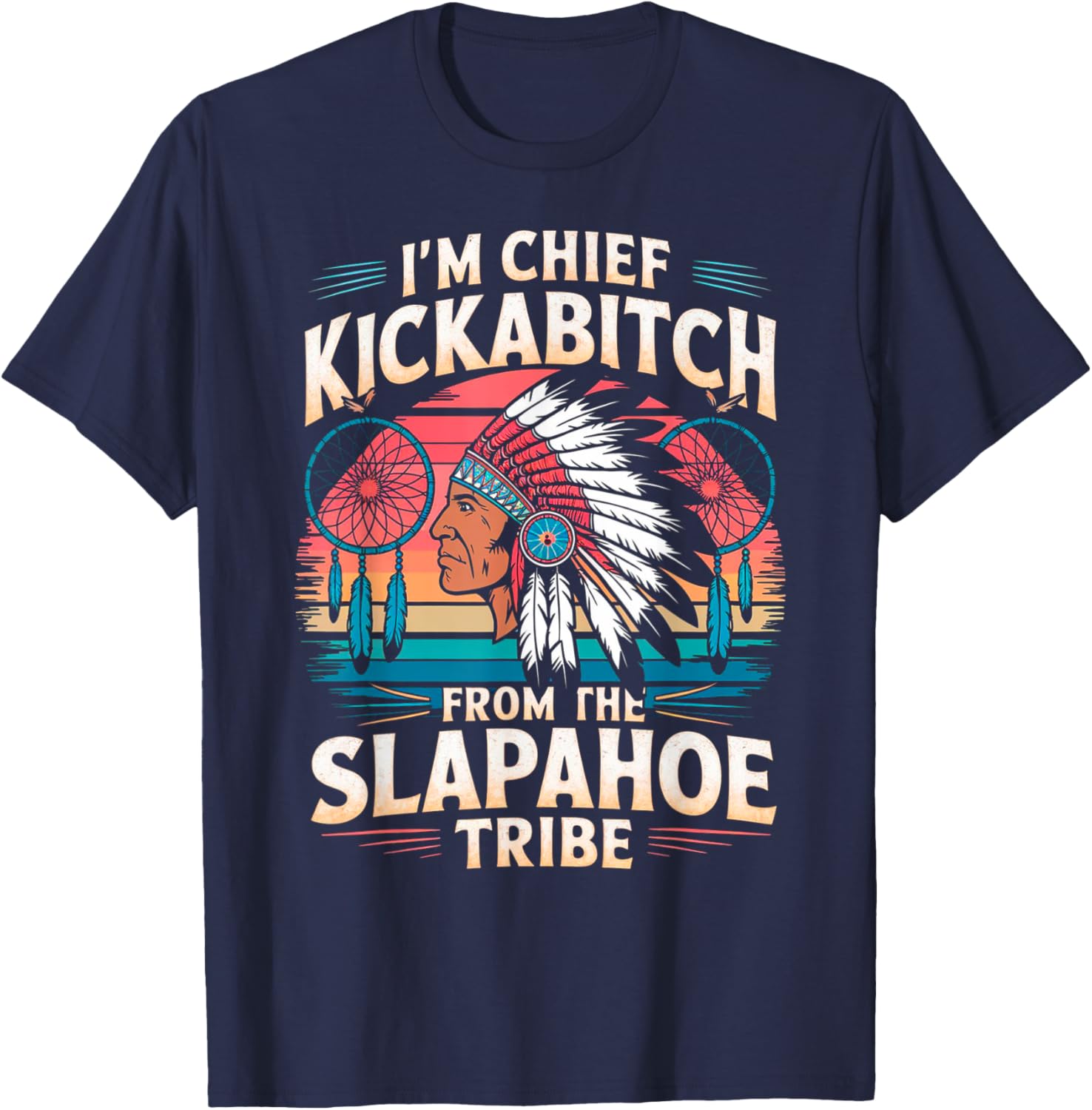 Retro Vintage Chief Kickabitch T-Shirt from Slapahoe Tribe Collection - 3