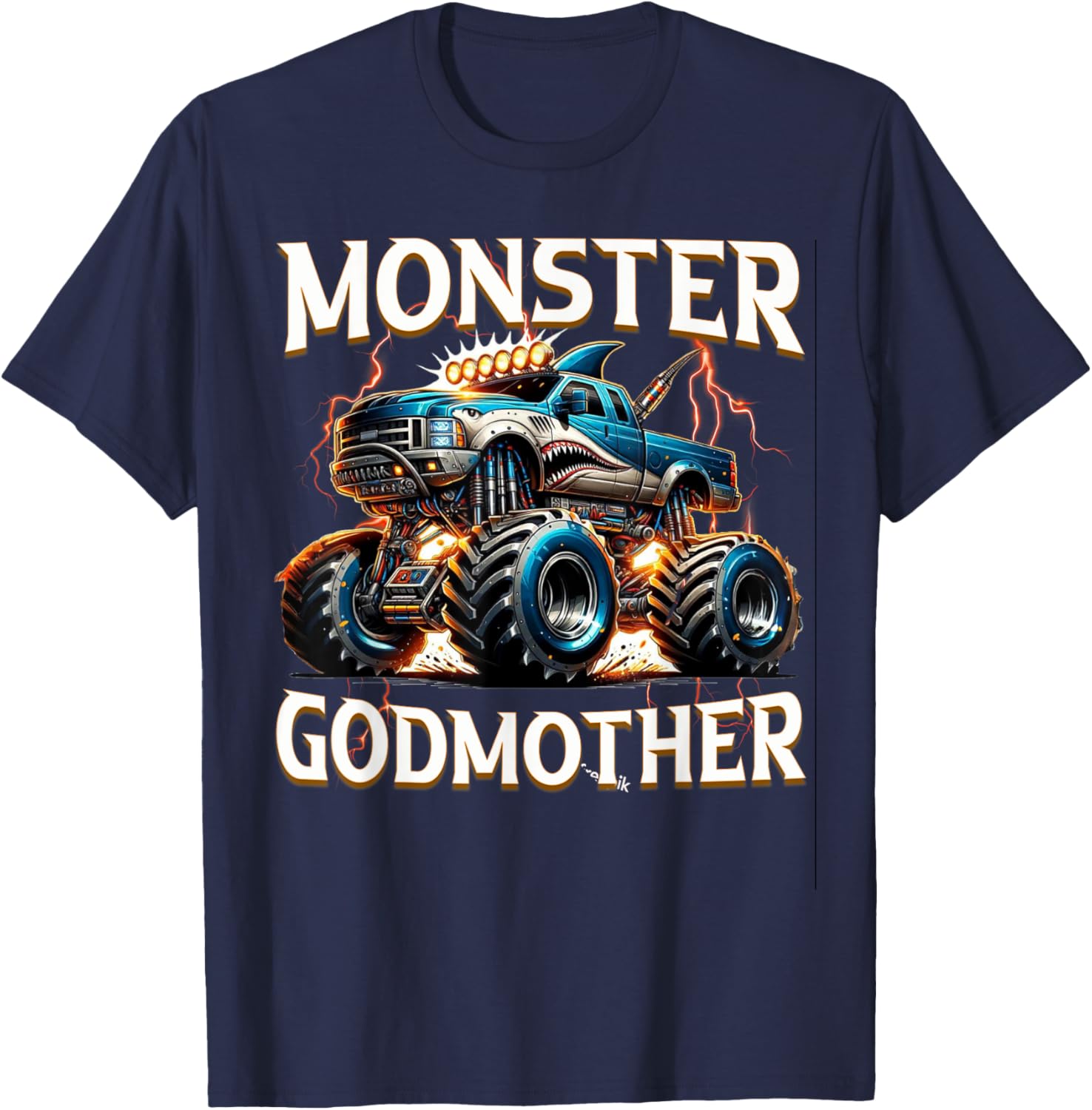 Godmother Family Matching Monster Truck T-Shirt for Truck Lovers - 13