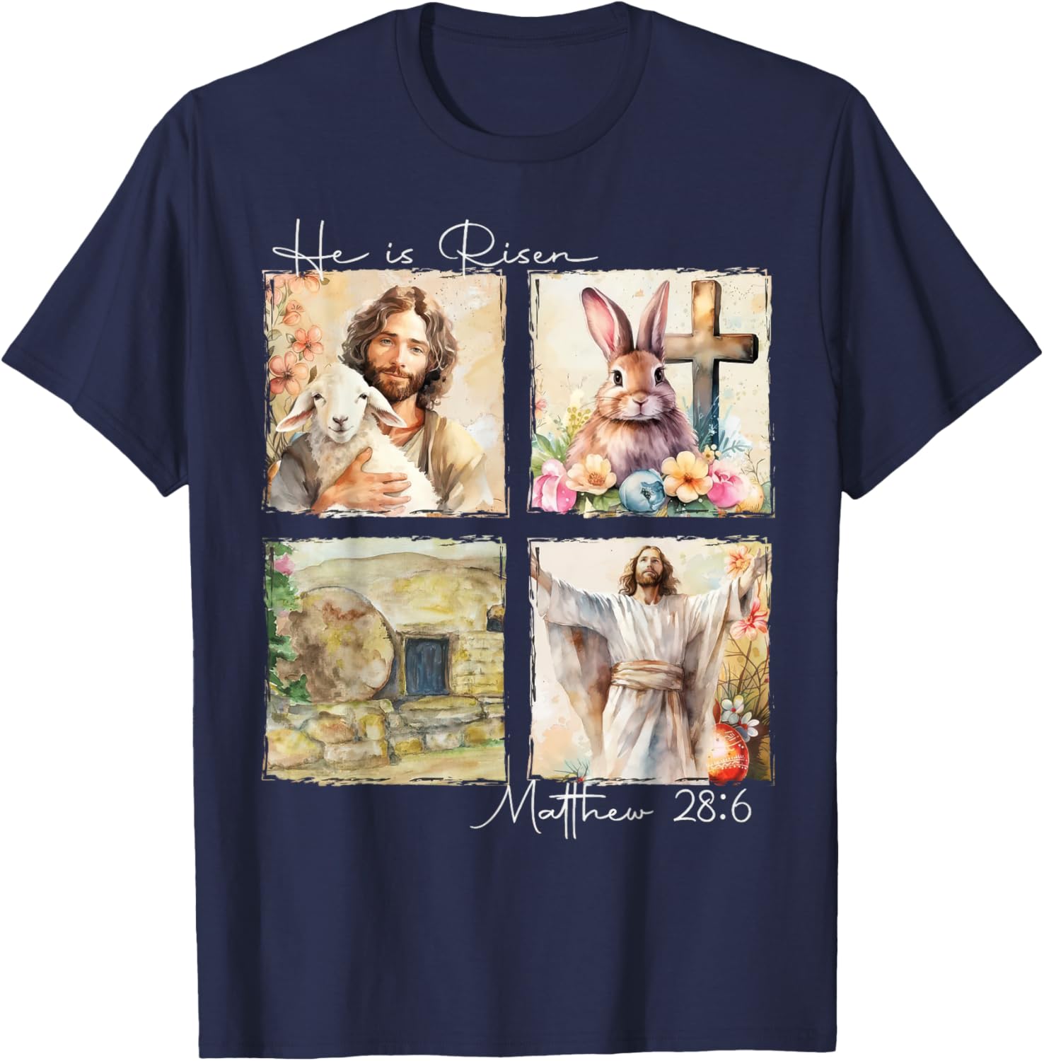 He Is Risen Matthew 28:6 Christian Easter T-Shirt for Believers - 12