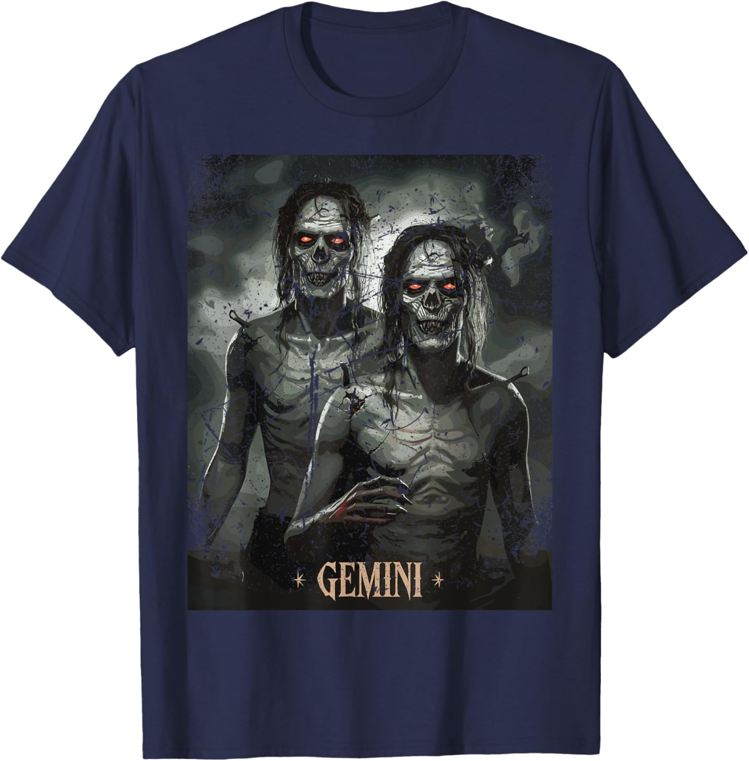 Zombie Gemini Twins Horror Zodiac T-Shirt for Unique Style Lovers - 11