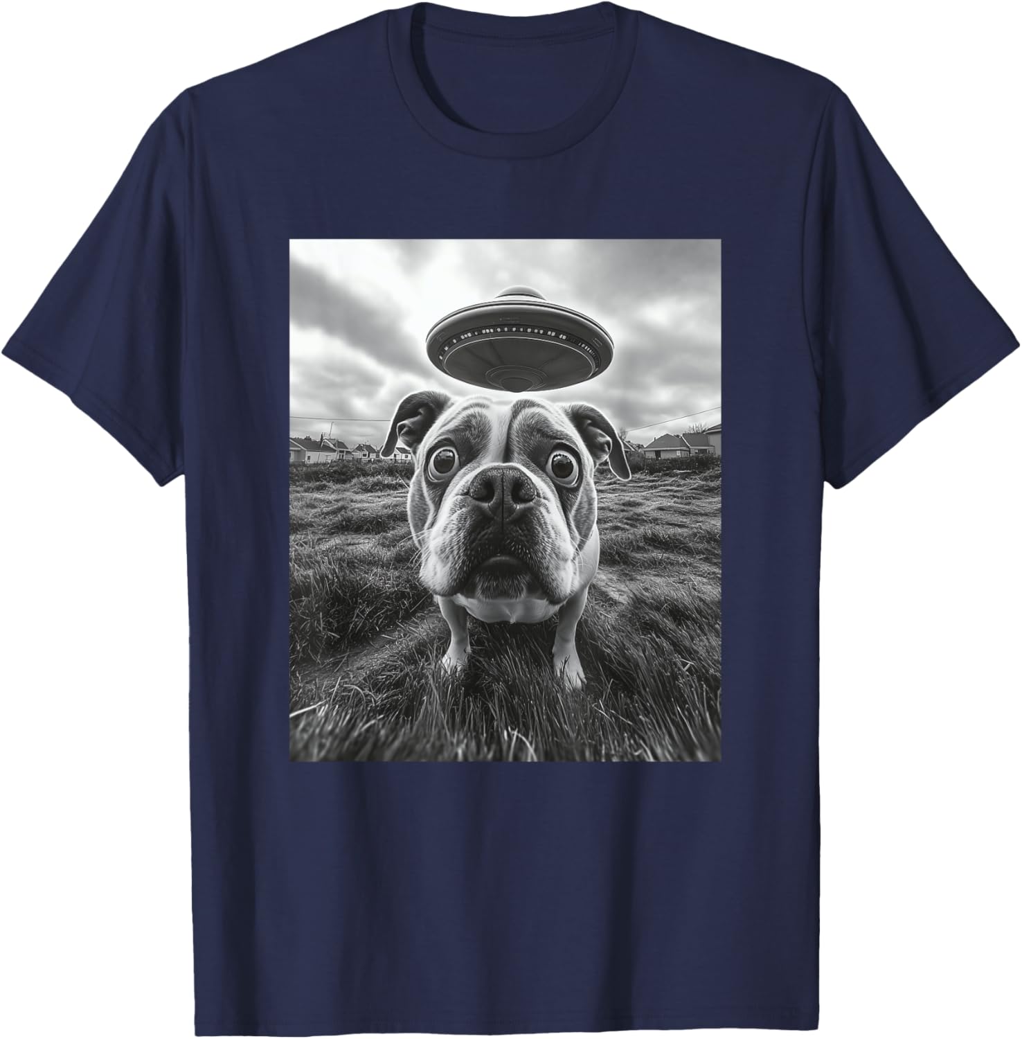 Hilarious English Bulldog UFO Graphic T-Shirt for Dog Lovers of All Ages - 24