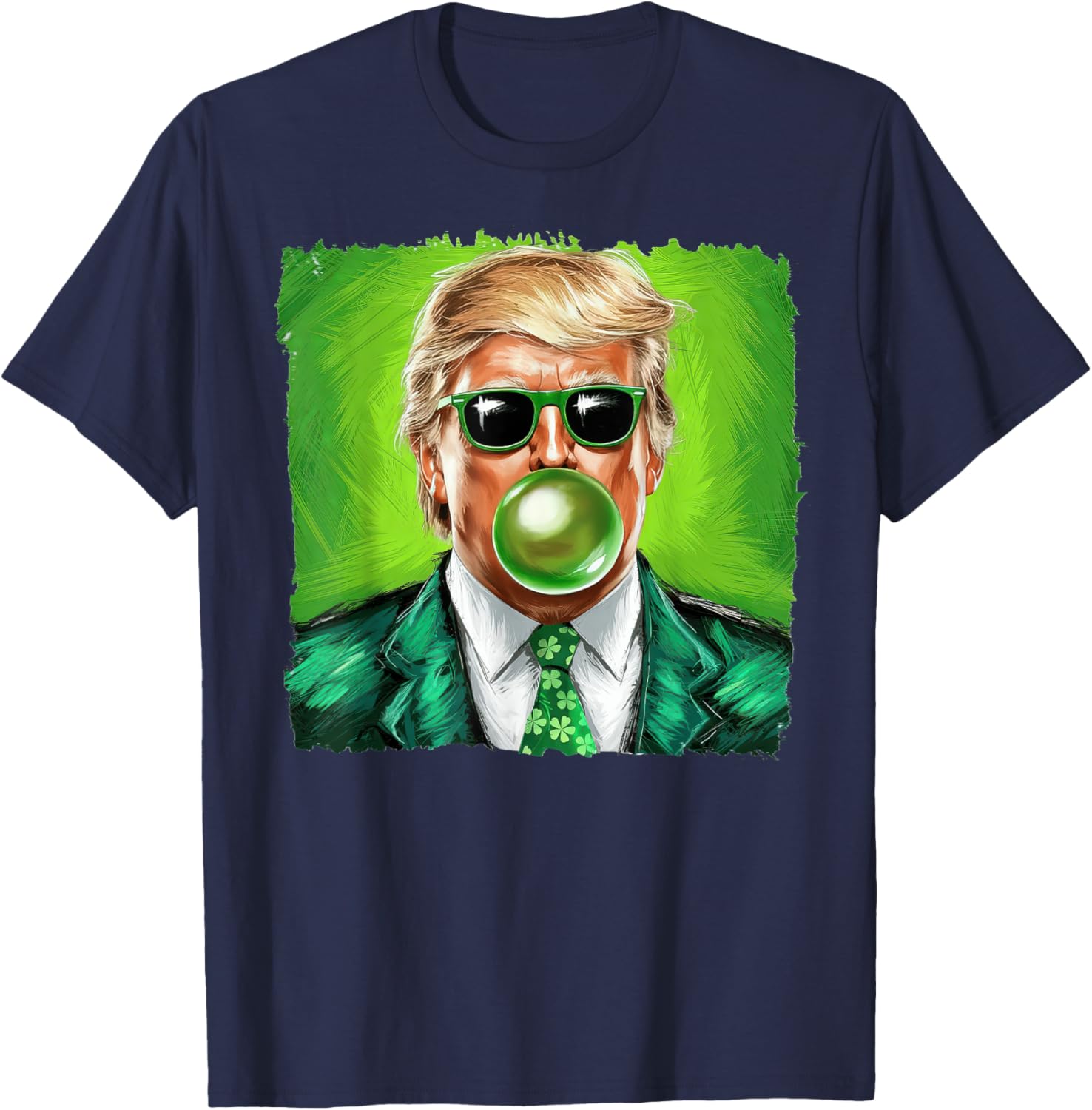 Trump Bubble Gum Sunglasses St. Patrick's Day T-Shirt for Fun Celebrations - 16