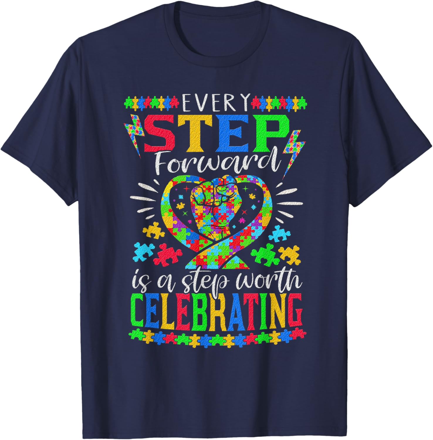 Autism Awareness Puzzle T-Shirt for Moms of Autistic Kids - 5