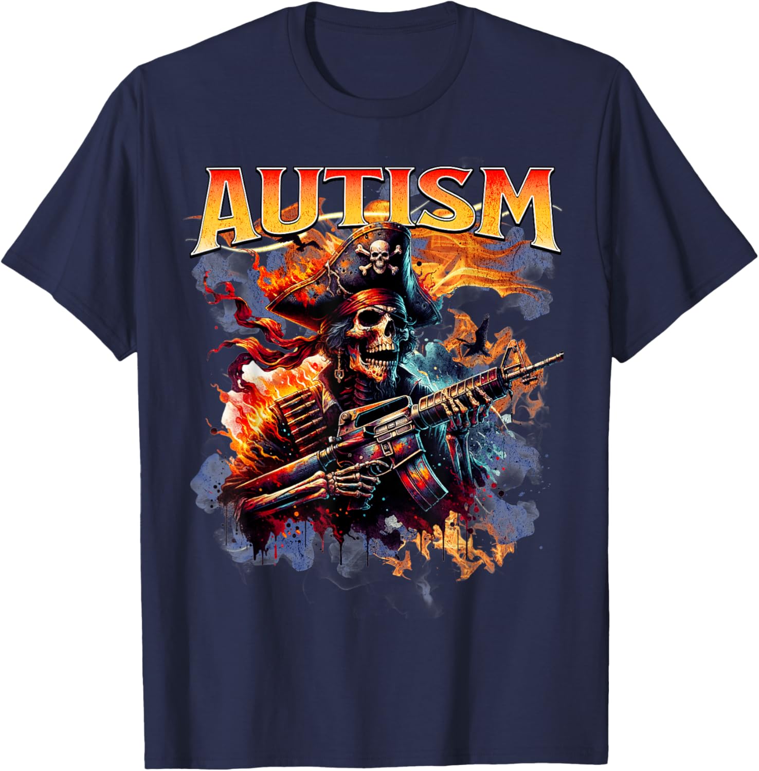 Funny Autism Skeleton Meme T-Shirt for Autistic Humor Lovers - 3