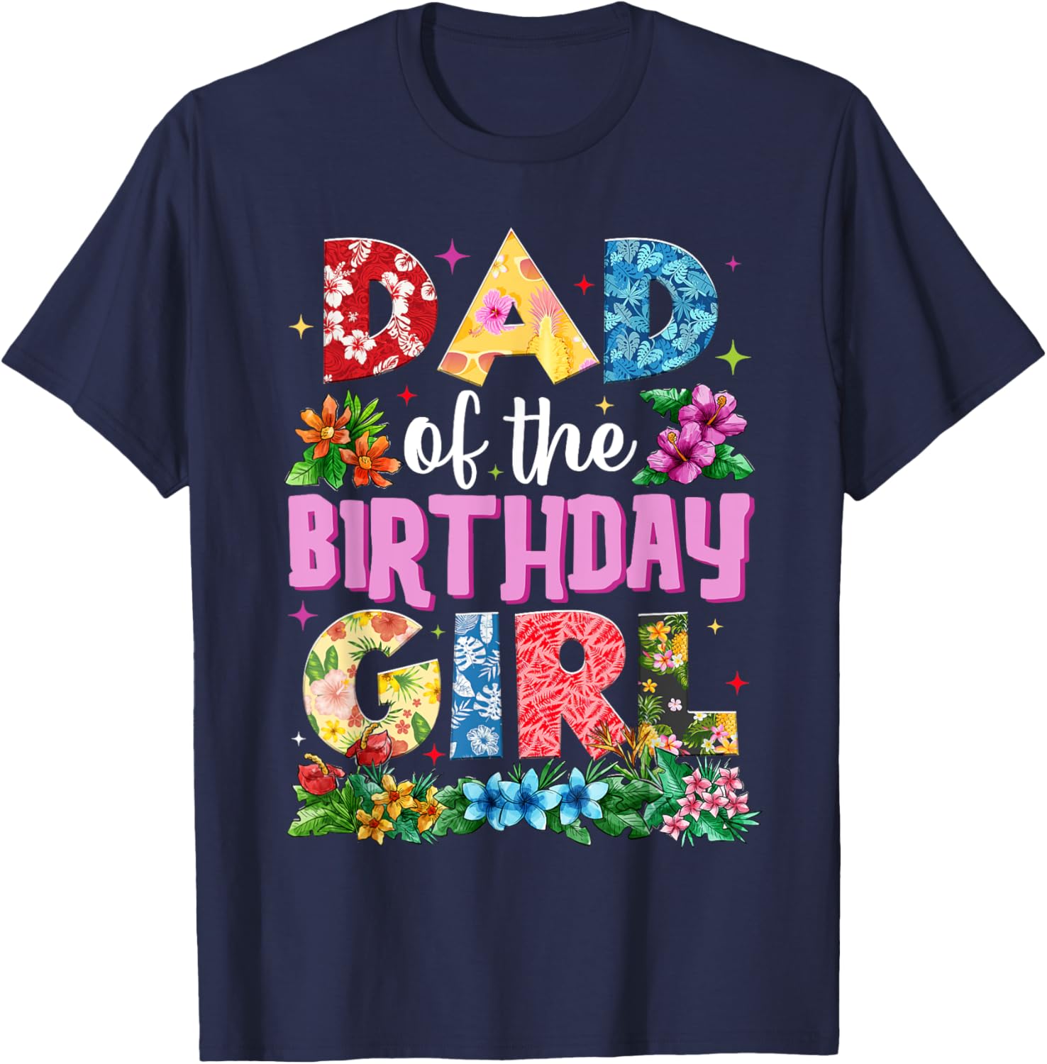 Dad of Birthday Girl Hawaii Party Matching Family T-Shirt for Fun Celebrations - 4