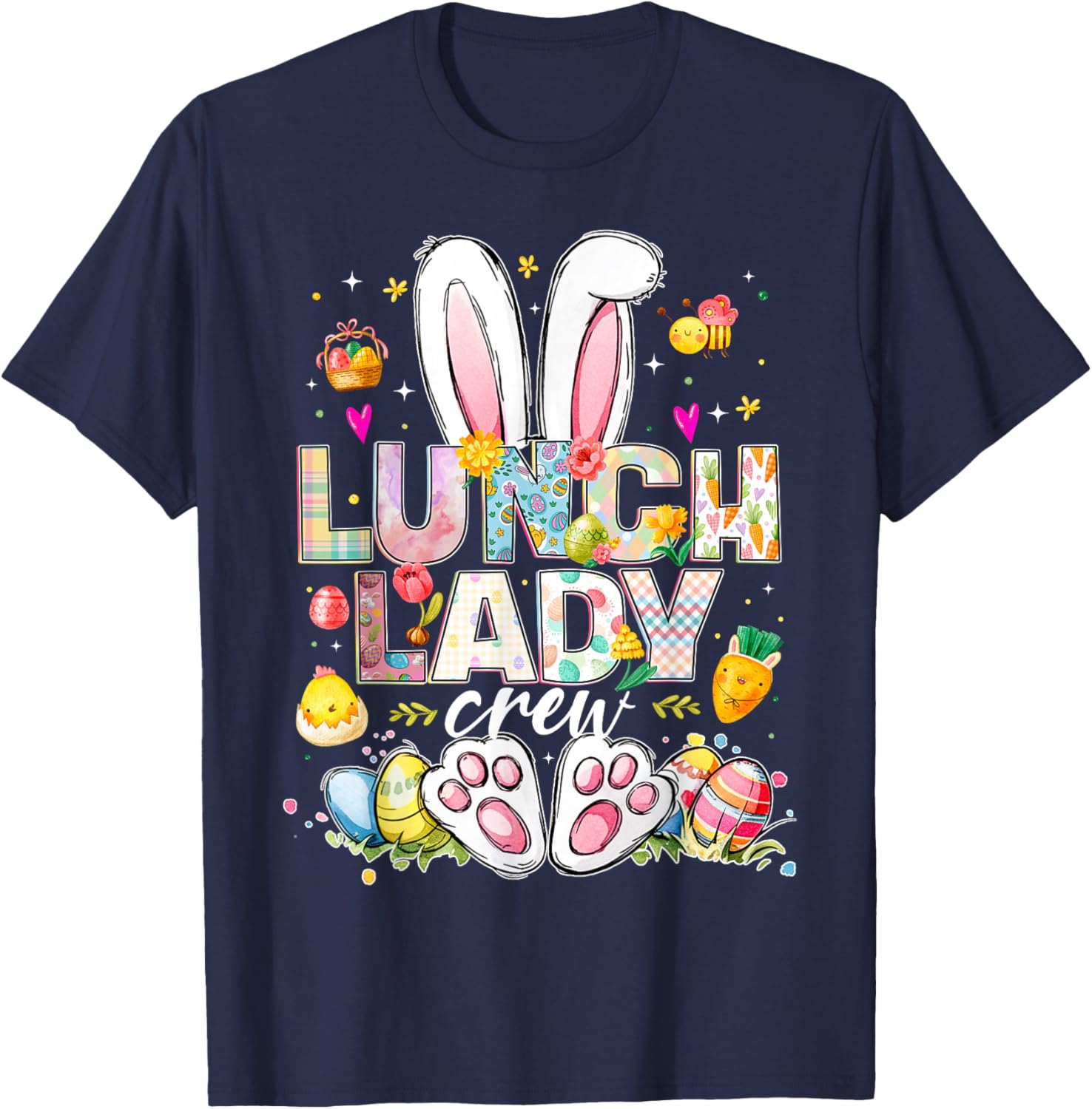 Funny Bunny Lunch Lady Easter T-Shirt for Cafeteria Workers - 1