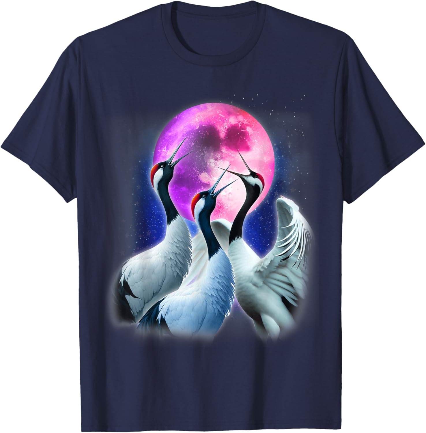 Funny Whooping Crane Howling at the Moon T-Shirt for Bird Lovers - 3