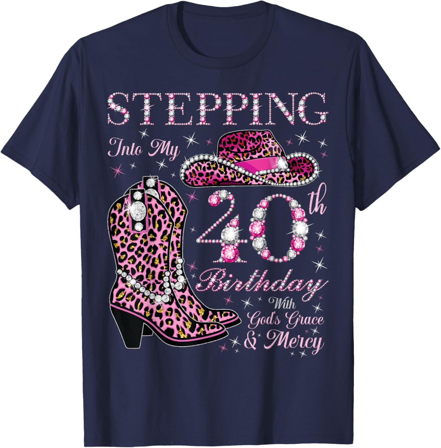 40th Birthday T-Shirt with God's Grace and Mercy for Celebrating Life - 4