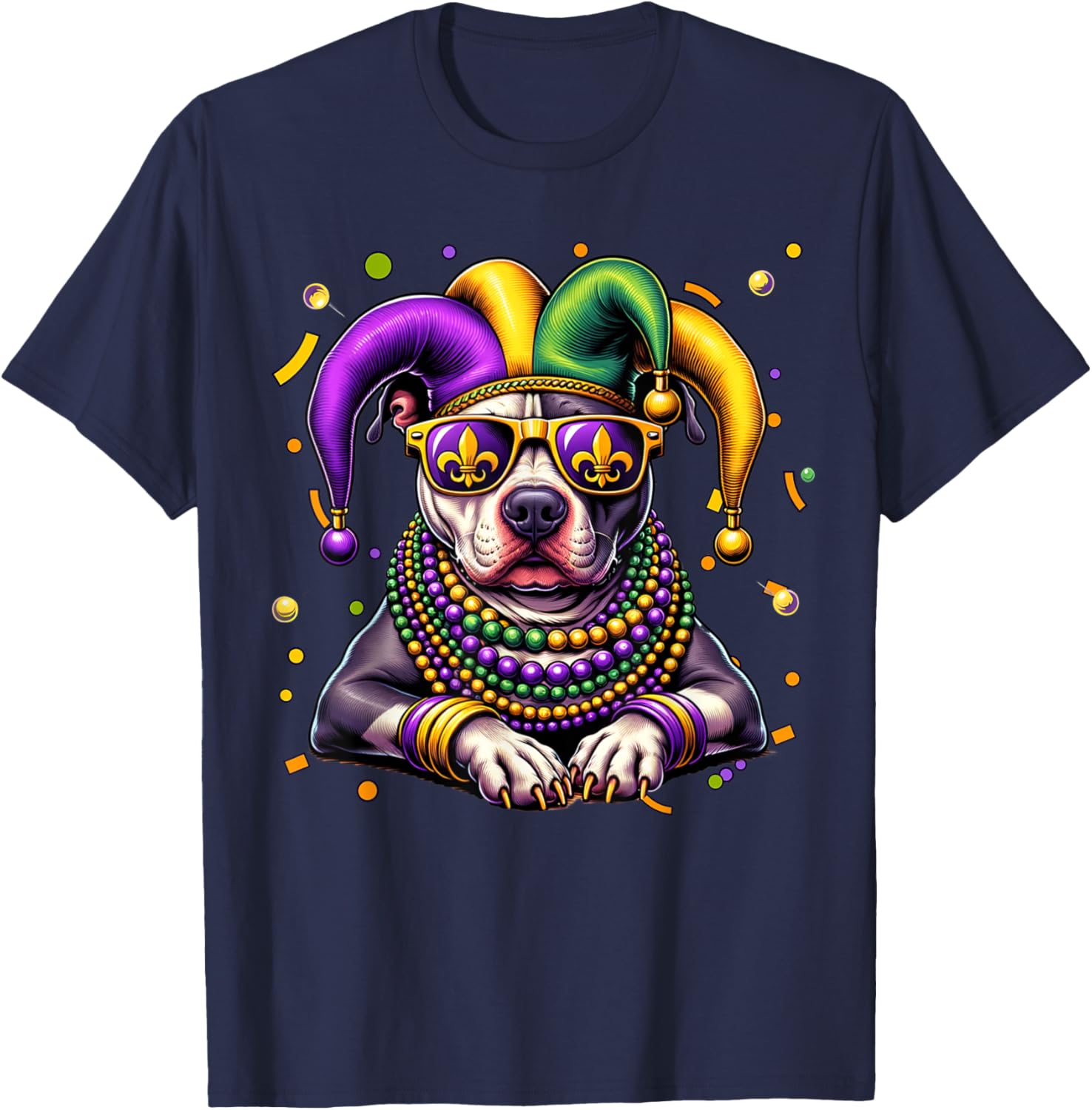 Mardi Gras Pitbull Festival T-Shirt for Men and Women - Fun Carnival Wear - 17